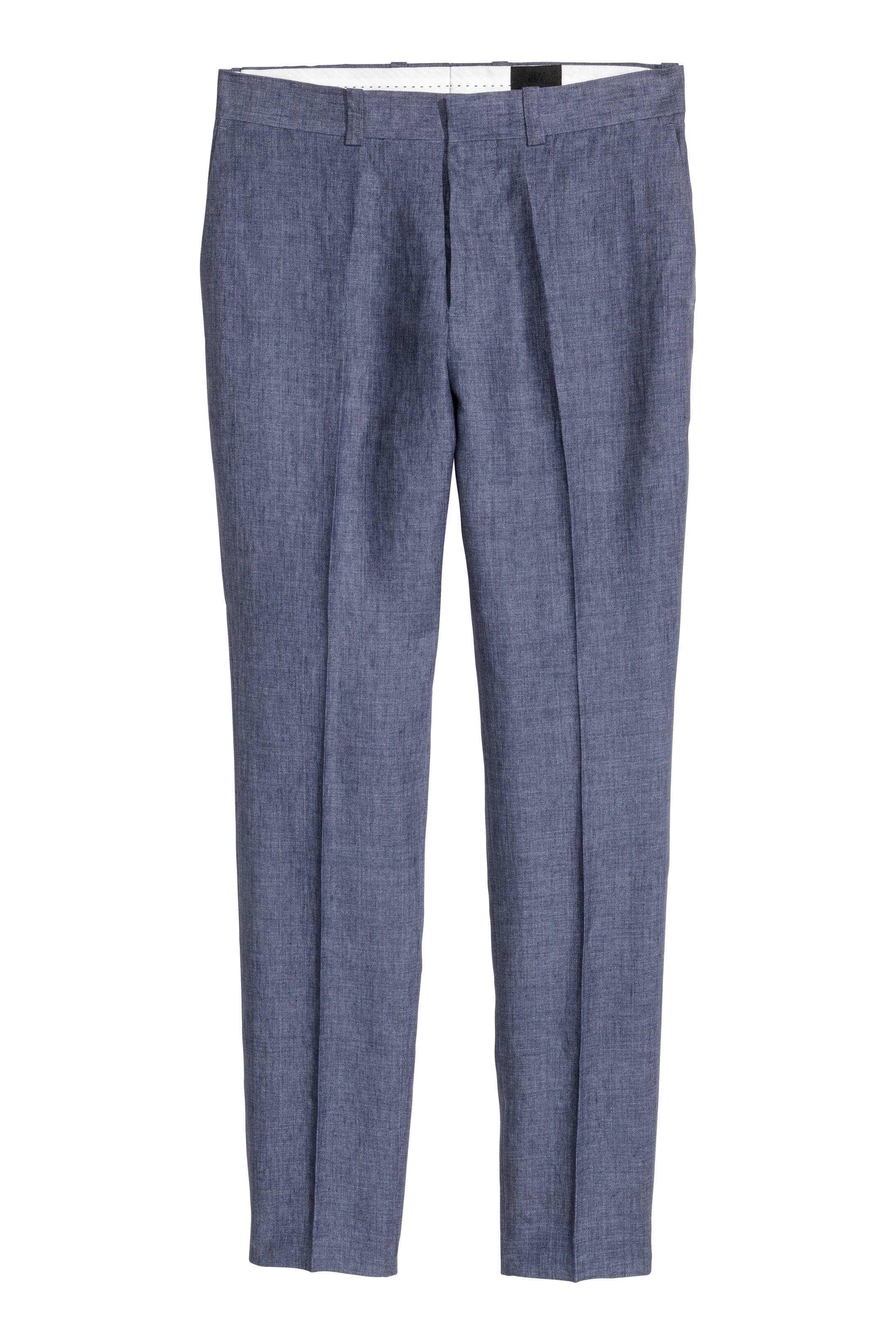 Zobacz większy obraz: Spodnie garniturowe Slim fit - Niebieski melanż - ON | H&M PL 1