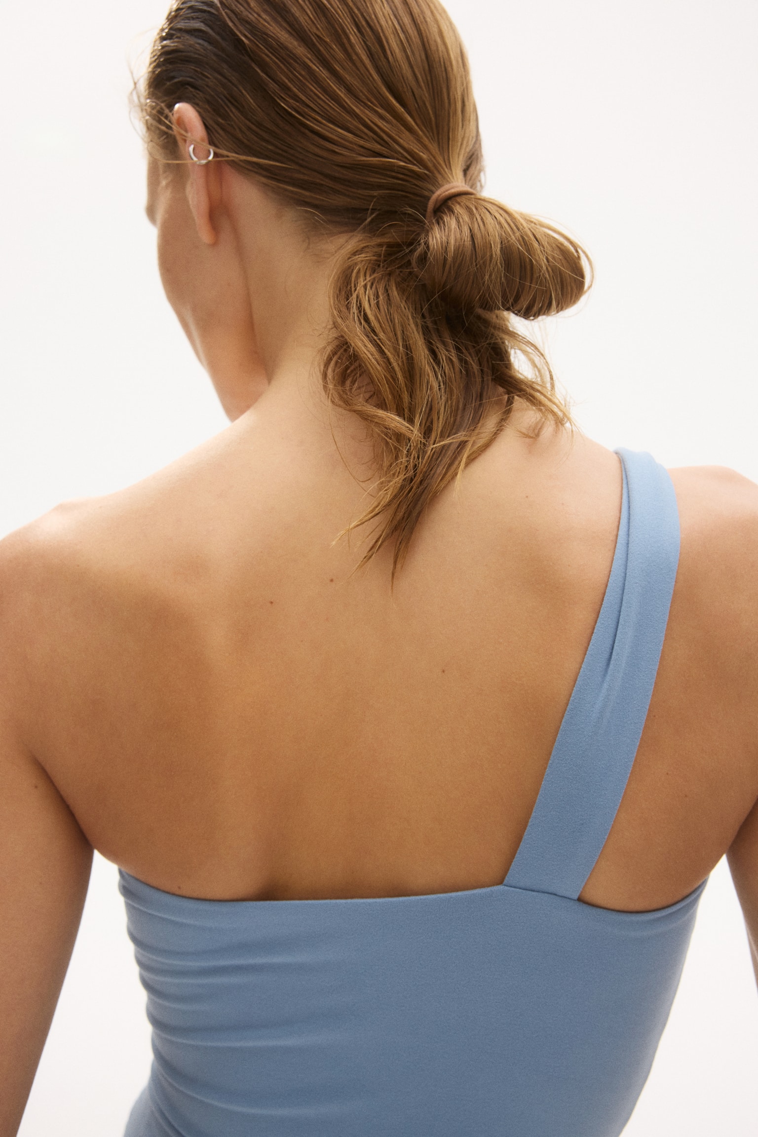 Боди One-Shoulder, стринги — H&M, цвет: Светлый синий — фото 3