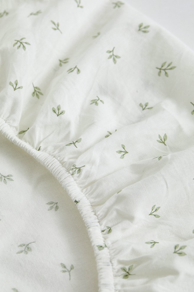 Cot fitted sheet - Natural white/Floral/Natural white/Rainbows/Beige/Floral - 3