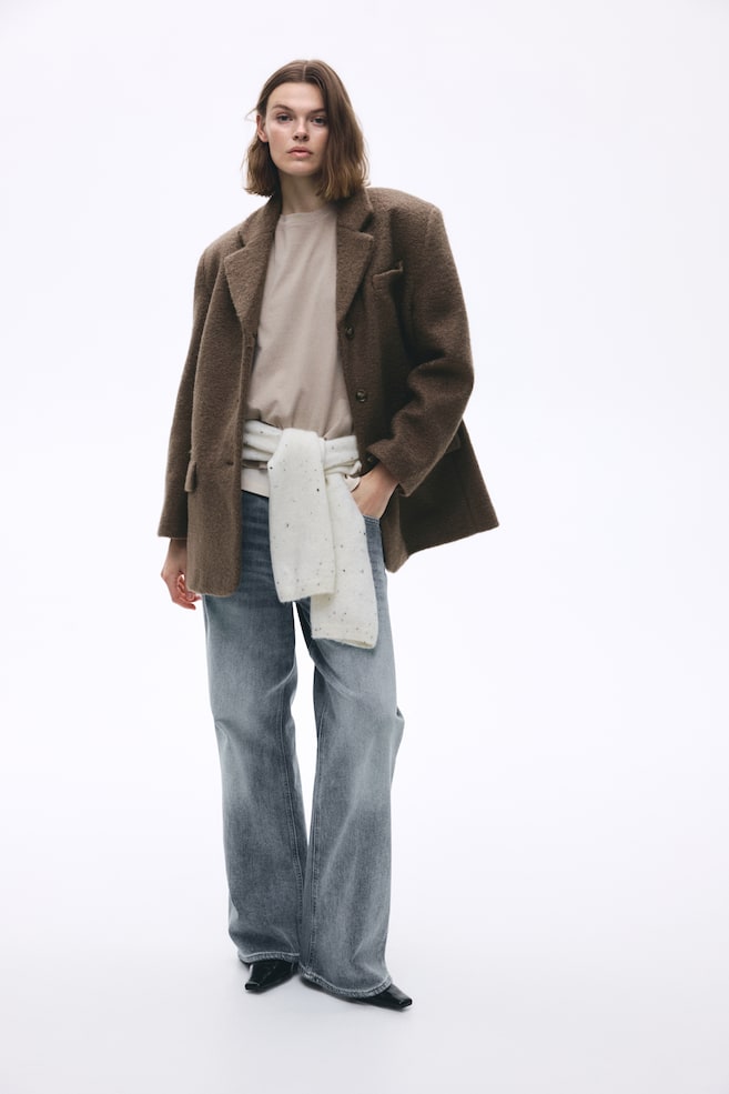 Single-Breasted Jacket-Dark dusty brown - 6