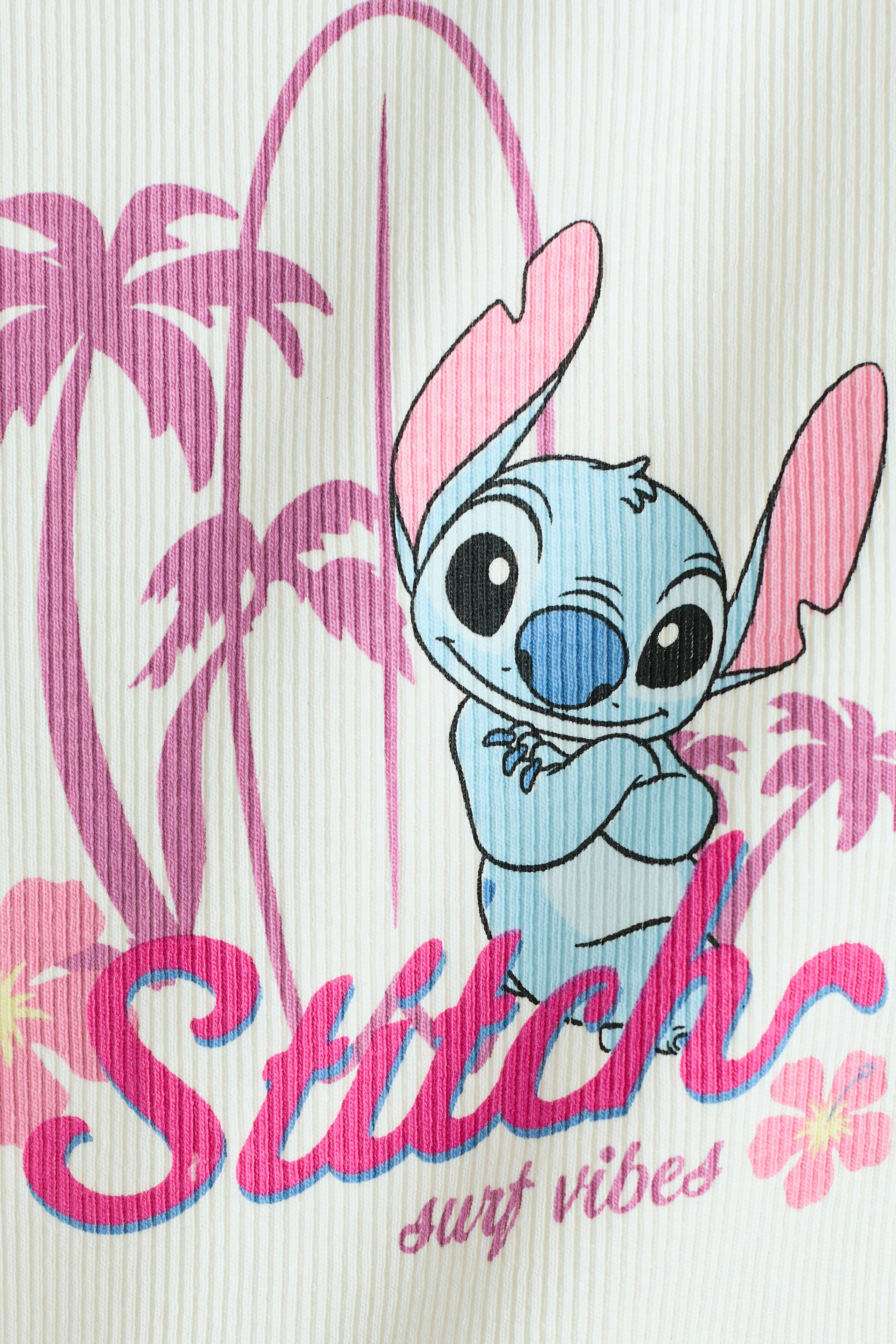 Ribbed Tank Top with Printed Motif