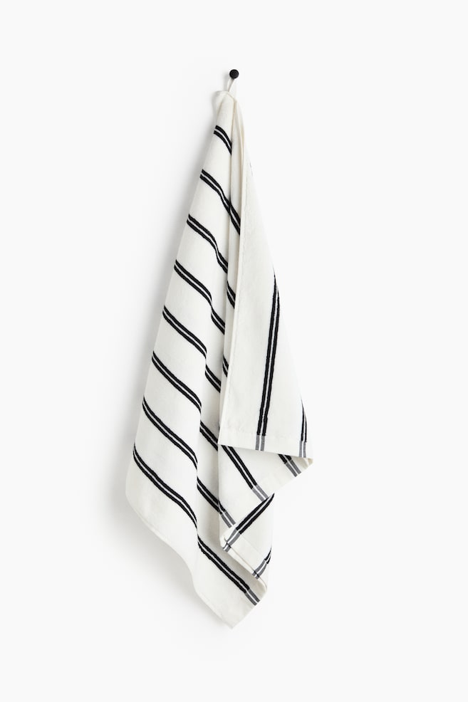 Striped bath towel - White/Striped/Dusty blue/Striped/Khaki beige/Striped - 1