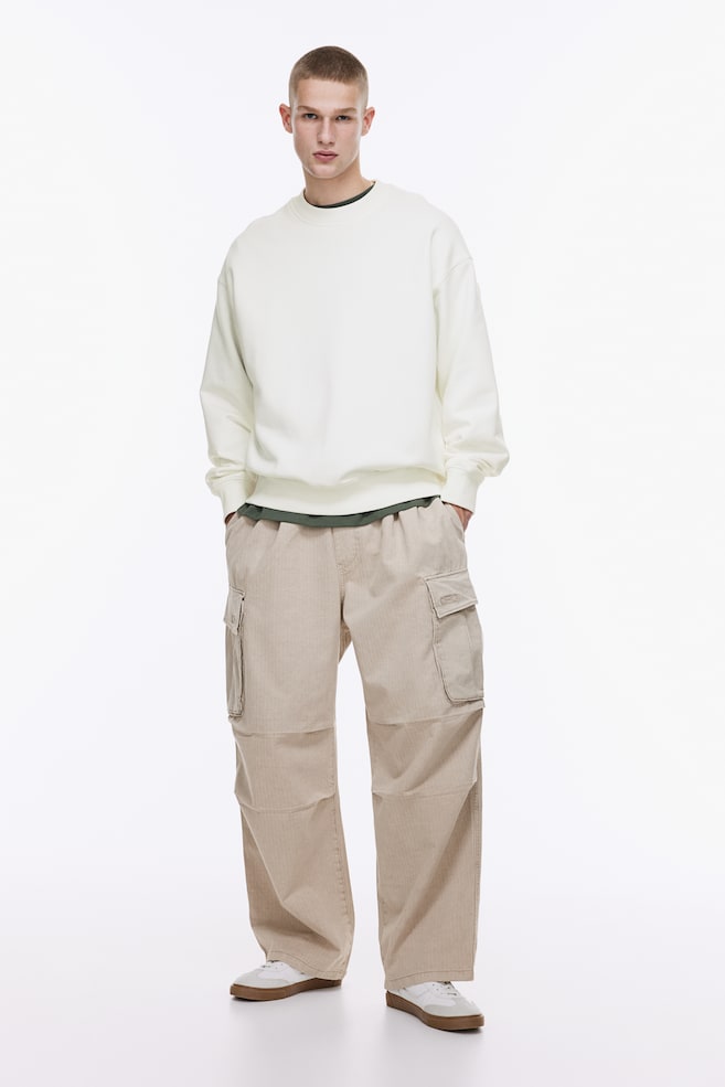 Sweatshirt i bomull Oversized Fit - Vit/Svart/Beige/Off-white/dc - 5
