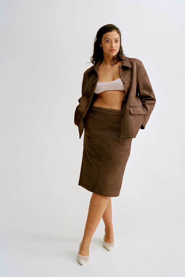 Pencil skirt Dark brown Ladies H&M IN