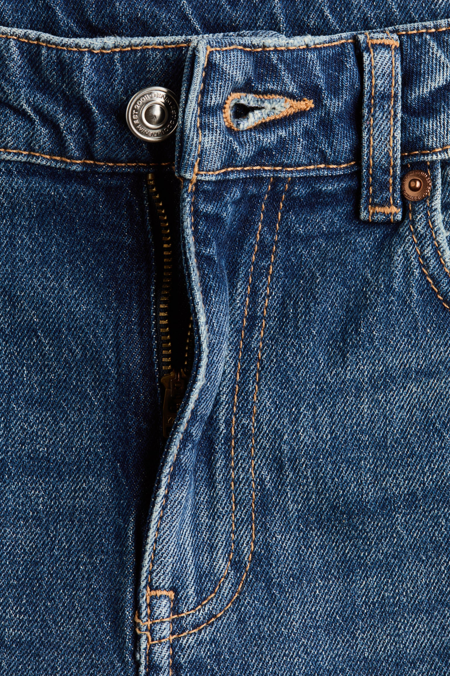 Женские джинсы H&M Straight High-Waist, цвет: Тёмный джинсовый синий — фото 7