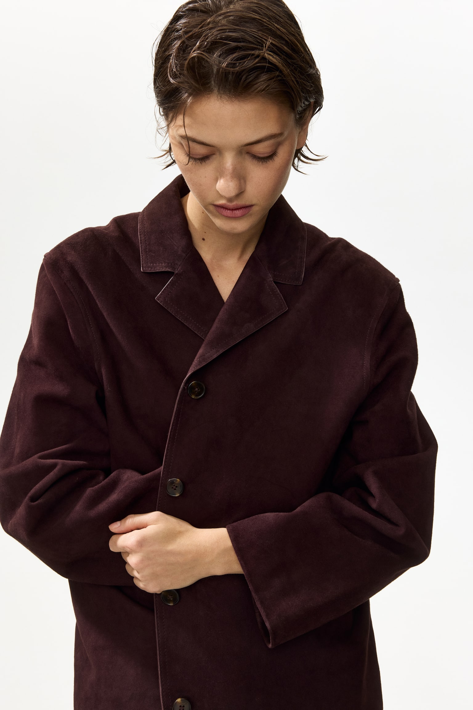 Suede jacket - Burgundy - 3