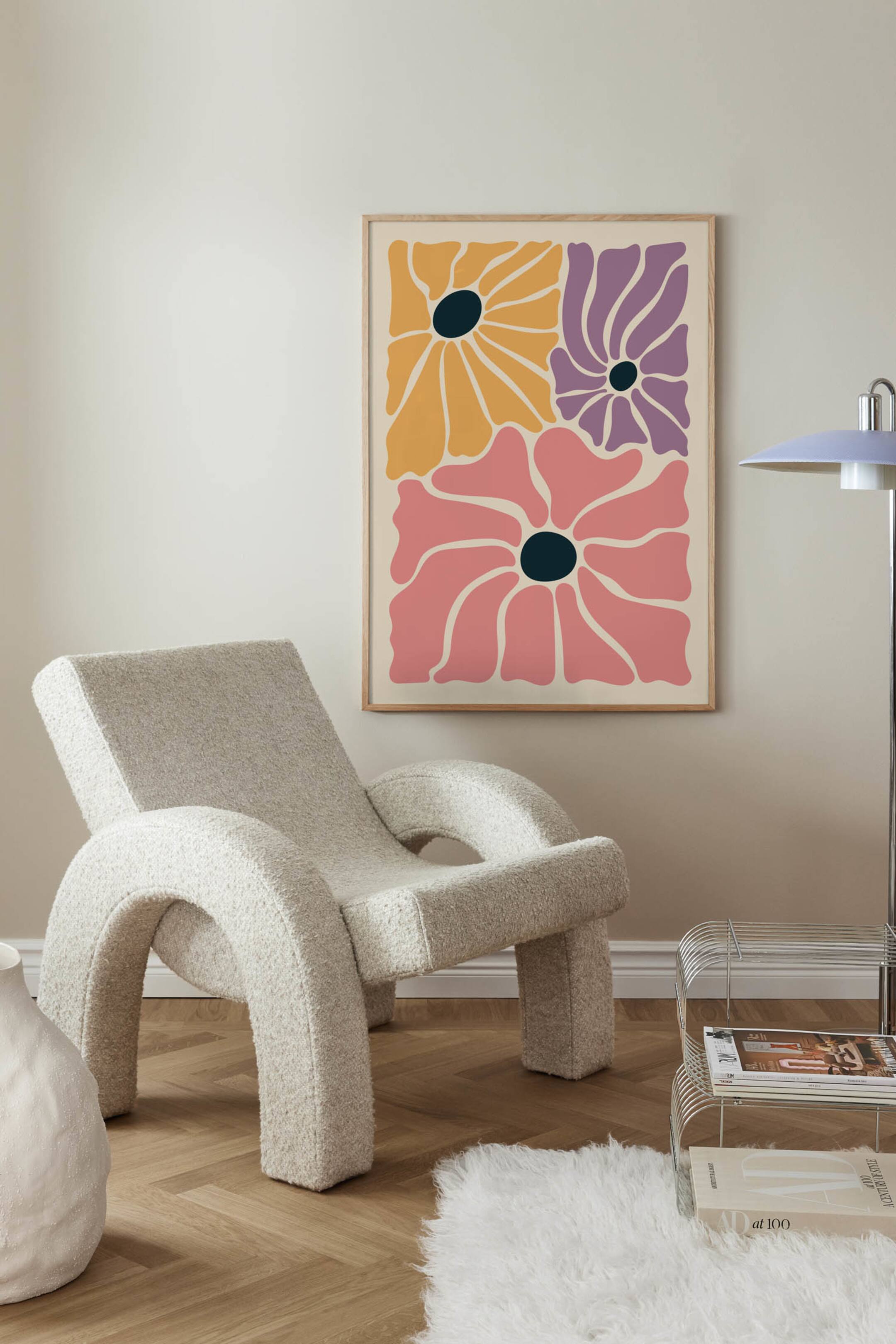 Größeres Bild anzeigen: Pastel Petals Poster - Rosa/gelb/violett - Postery - Home All | H&M AT 1