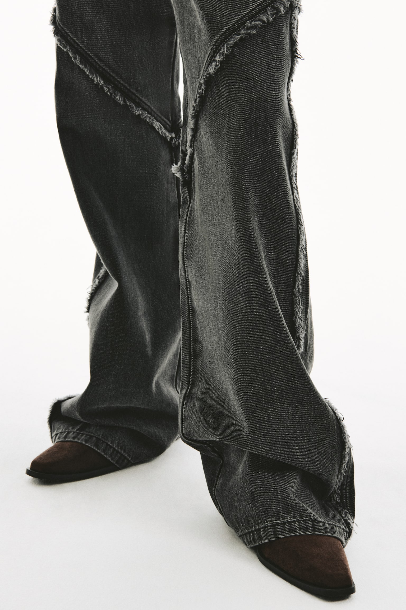 フレイドトリムデニム - デニムグレー/パウダーピンク - 5