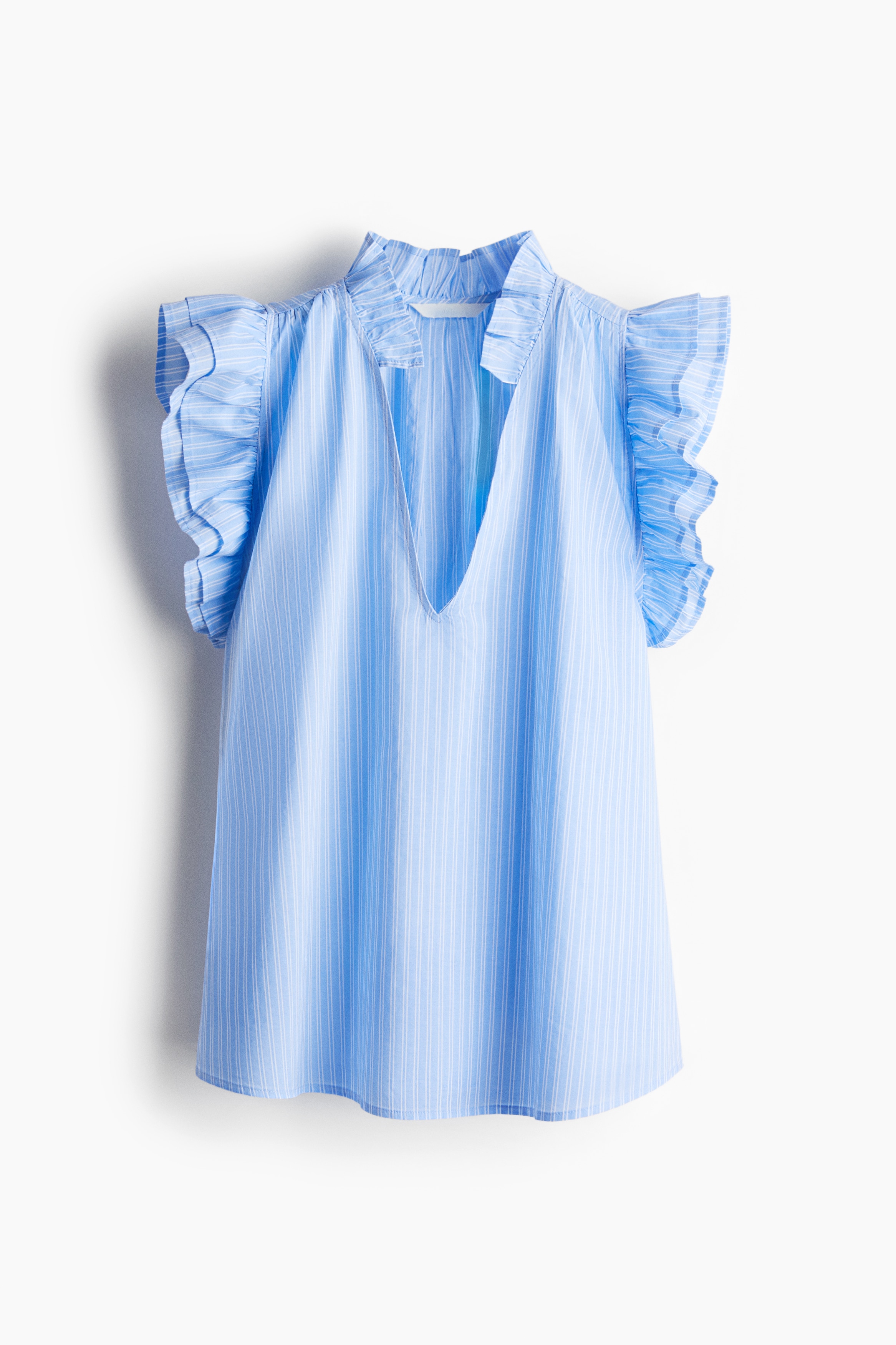 荷葉邊女衫 - 淺藍色/條紋/藍色/條紋/粉紅色/白色/淺藍色花朵/白色/藍色花朵/白色/黑色