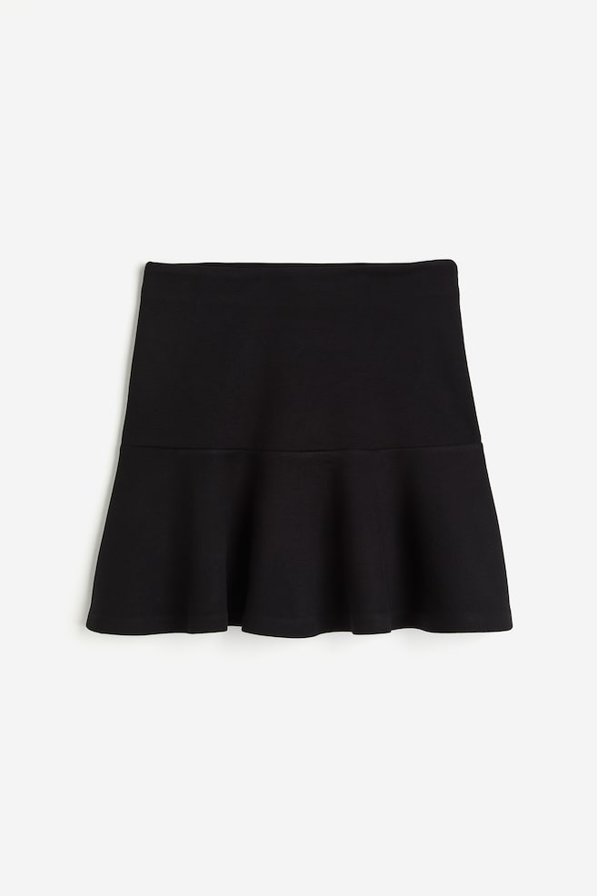 Flared mini skirt - Black/Light grey marl - 2