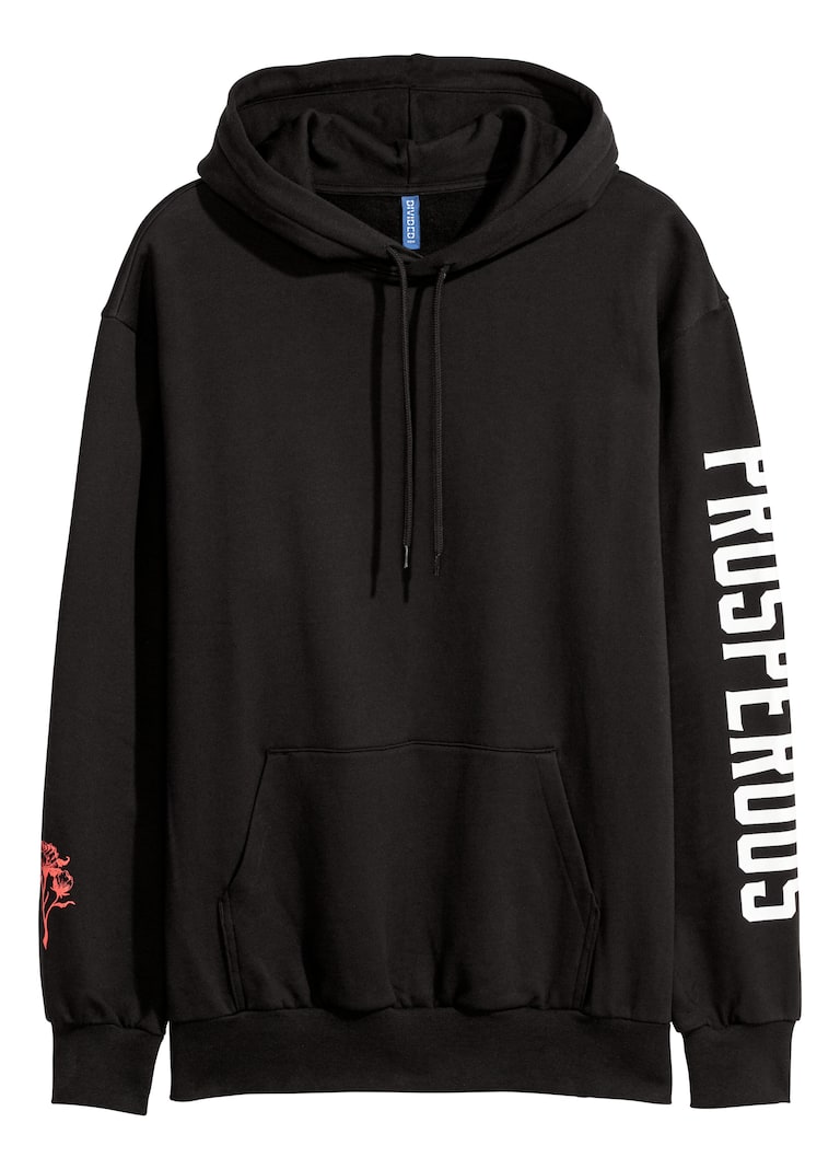 hoodie men black courageous hoodie h&amp;m