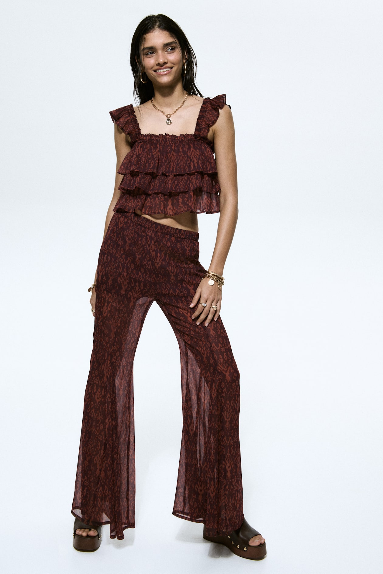 Flared Crinkled Pants - image 4