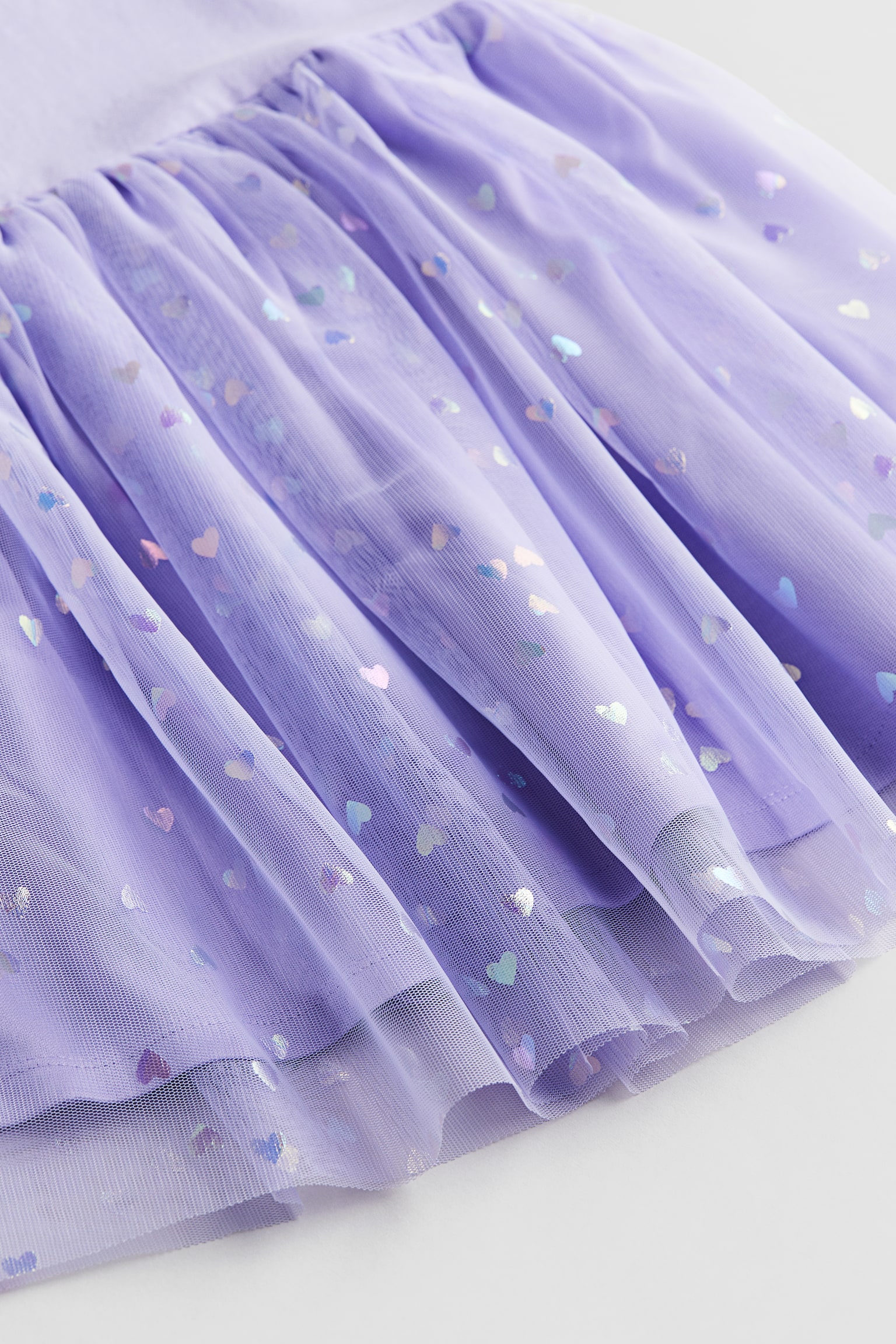 Tulle Skirt Jersey Dress - Light purple/Hearts/White/Unicorn - 2