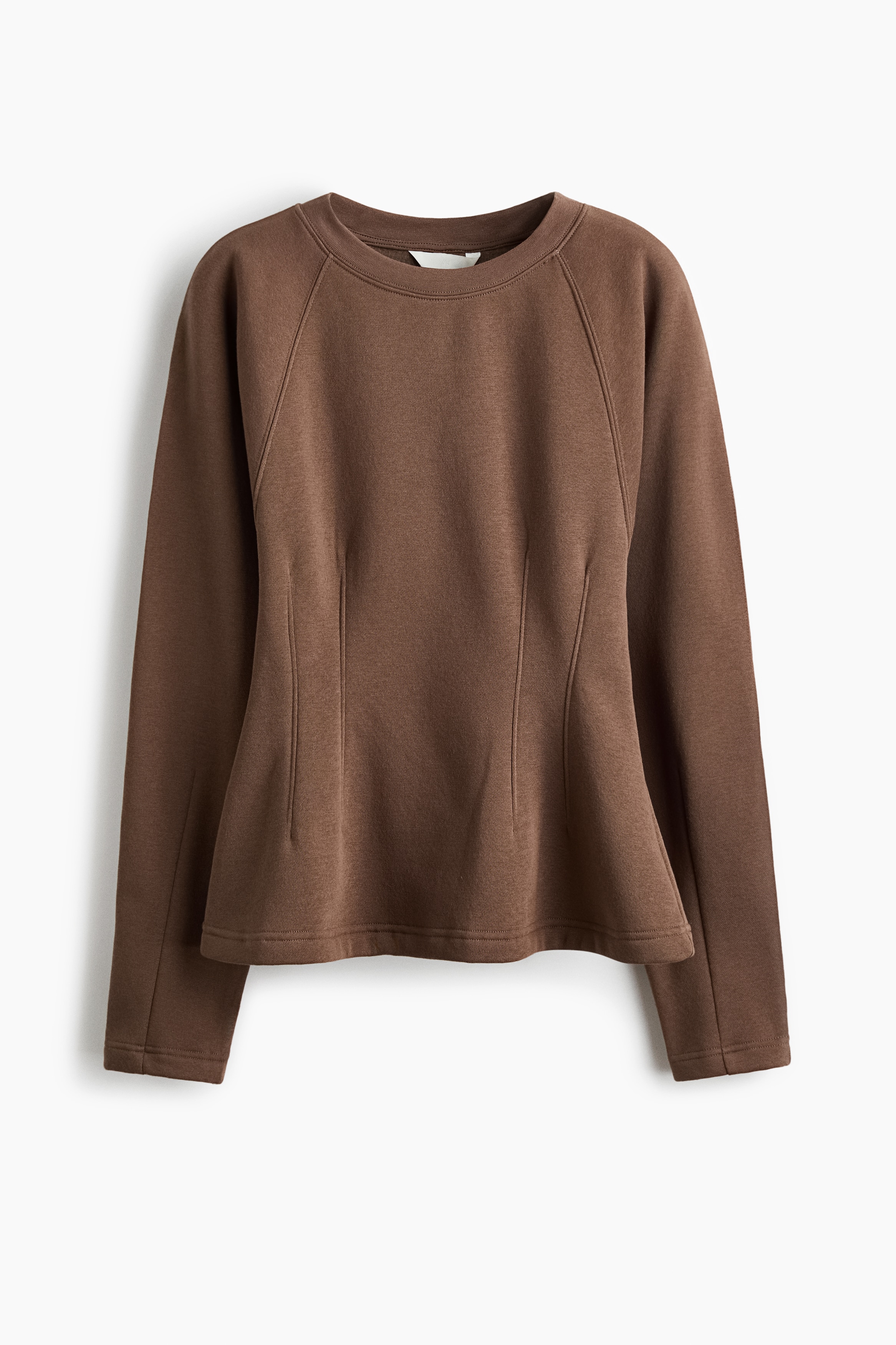 Tapered-Waist Sweatshirt - Dark taupe/Cream/Beige