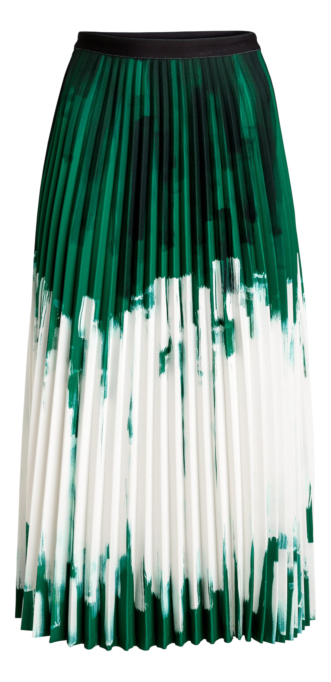 Pleated skirt Green/White Ladies H&M