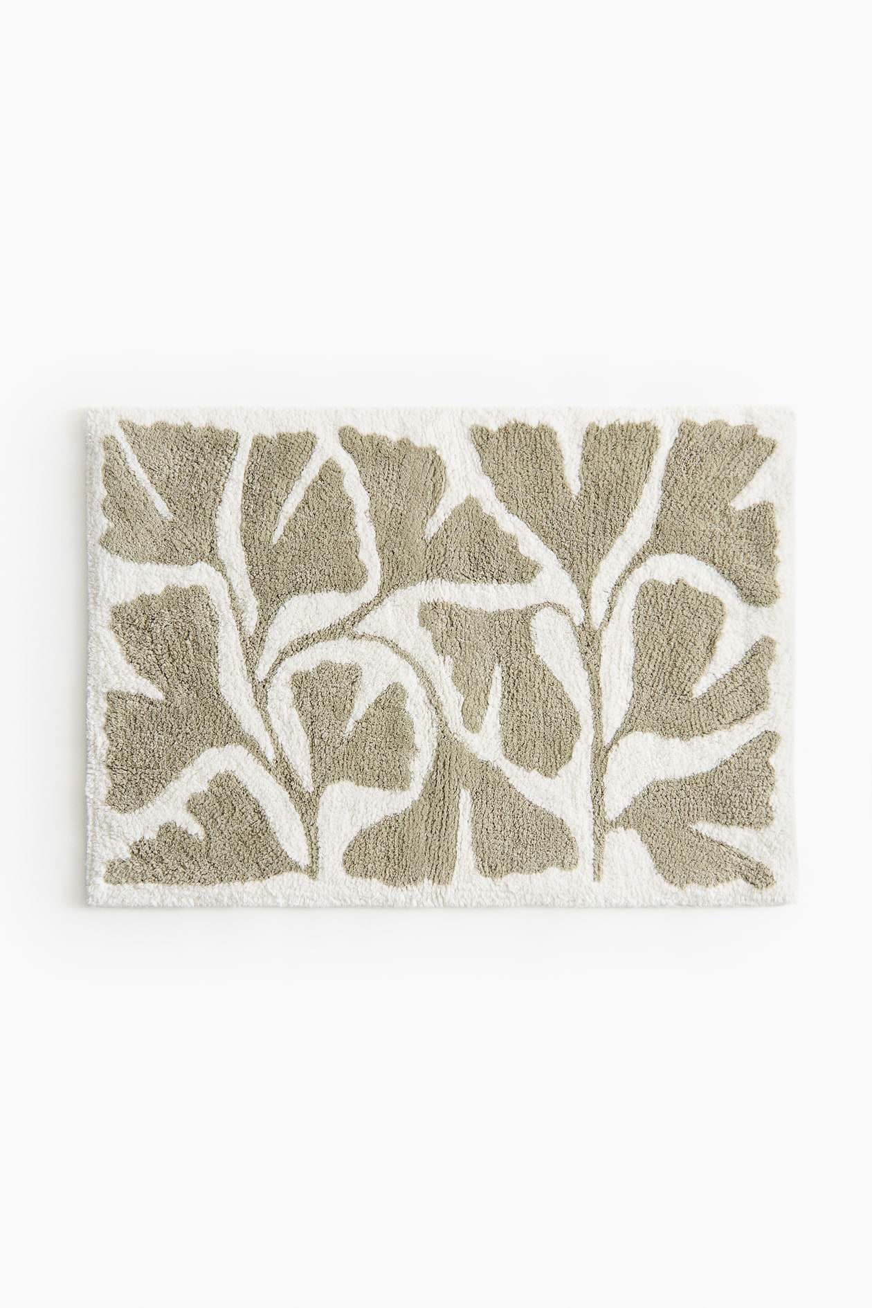 Tufted cotton bath mat - Khaki green/White - Home All | H&M IN