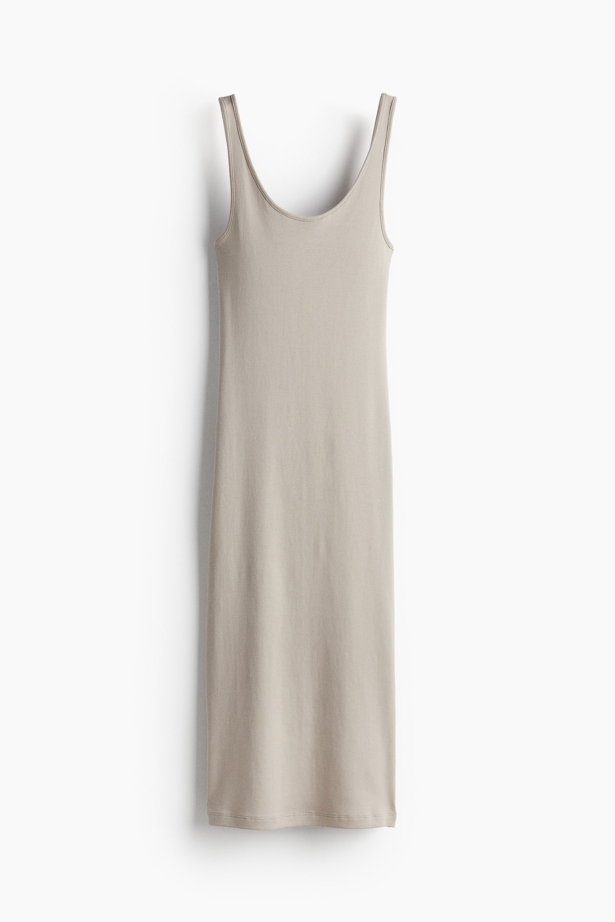 h and m ribbed jersey dress Women's Light beige Jersey midi