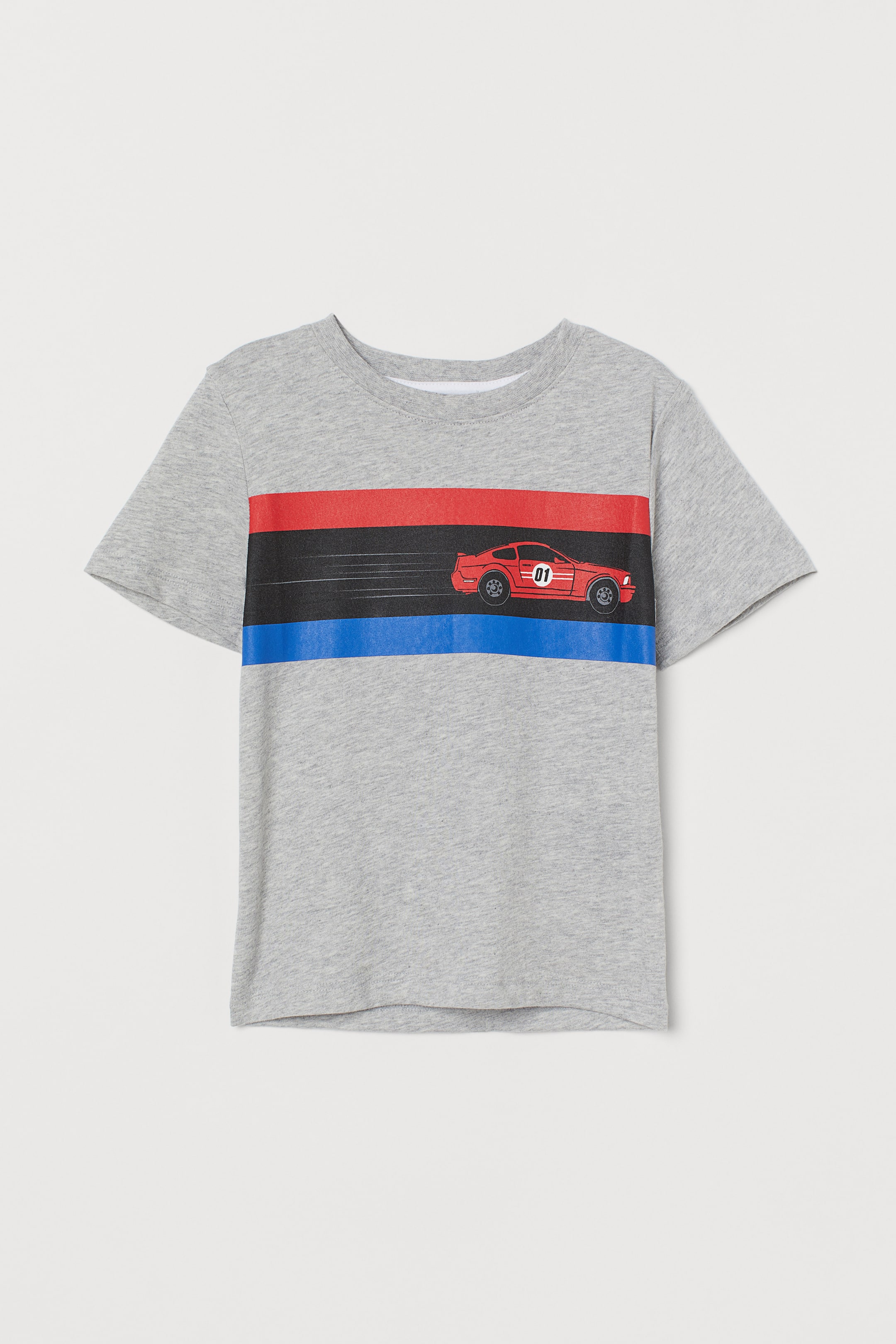 View larger image: Printed T-shirt - Light grey marl/Rally car - Kids | H&M HK 1