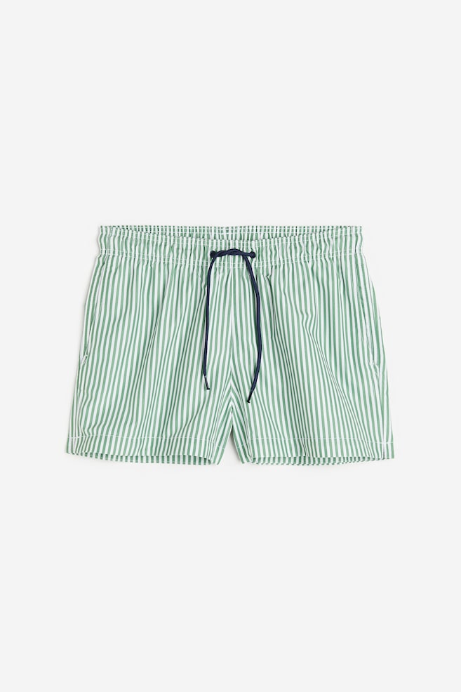 Patterned swim shorts - Green/Striped/Brown/Snakeskin-patterned - 1