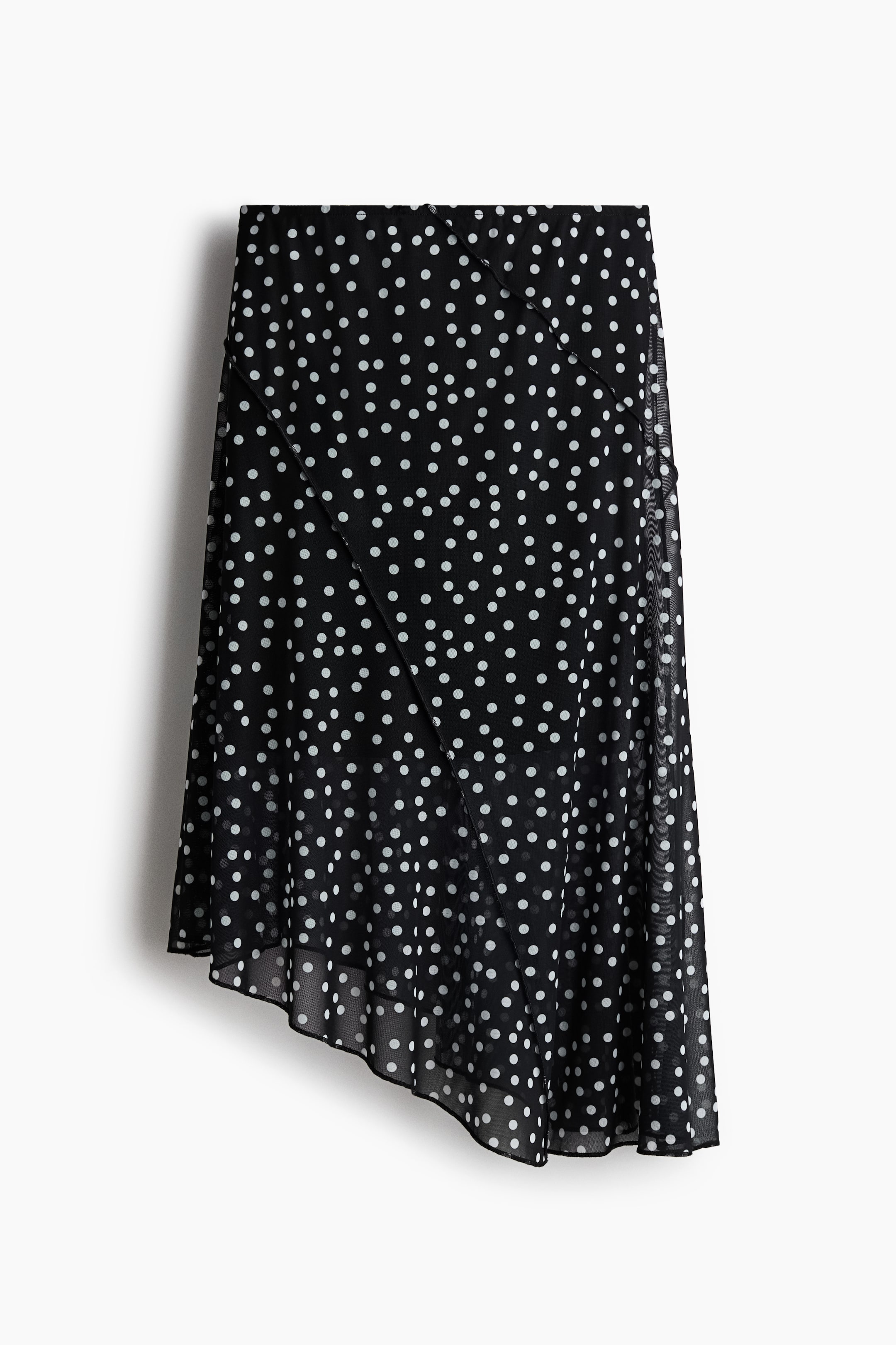 Zobacz większy obraz: Asymetryczna spódnica z siateczki - Czarny/Kropki - ONA | H&M PL 5