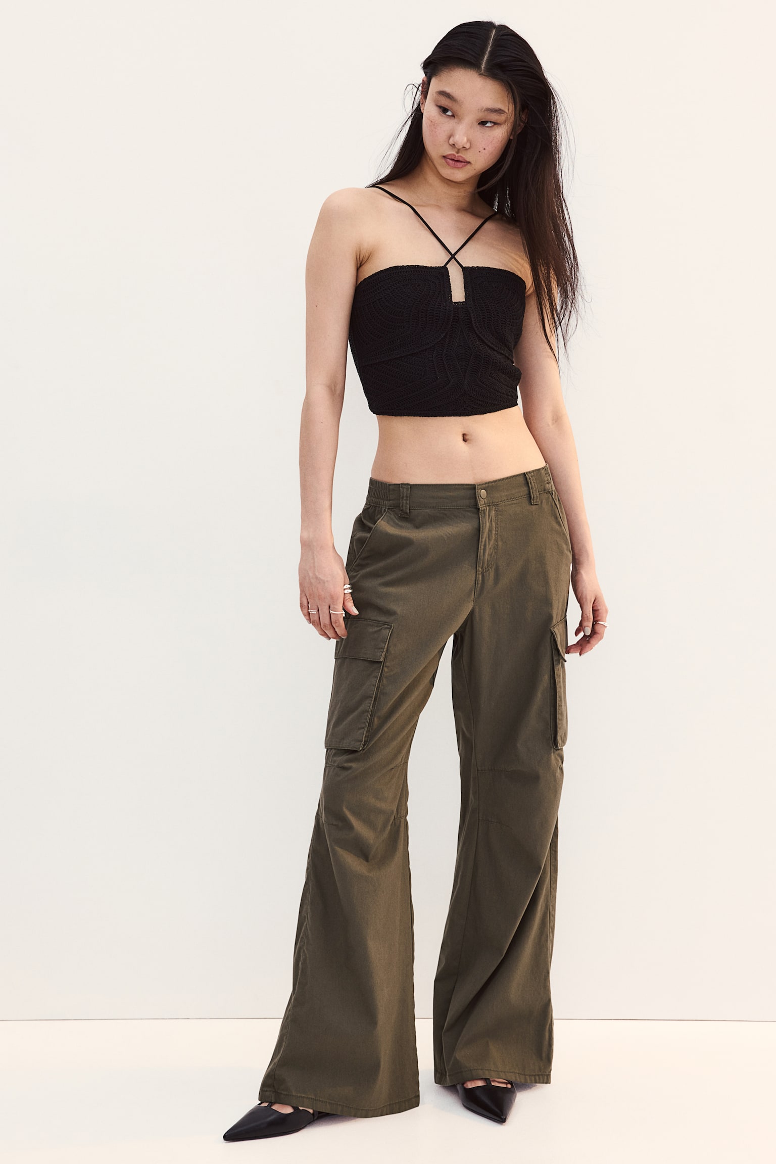 Canvas cargo trousers - Dark khaki green/Black/Light dusty green/Light beige/Light grey/Dark grey - 6