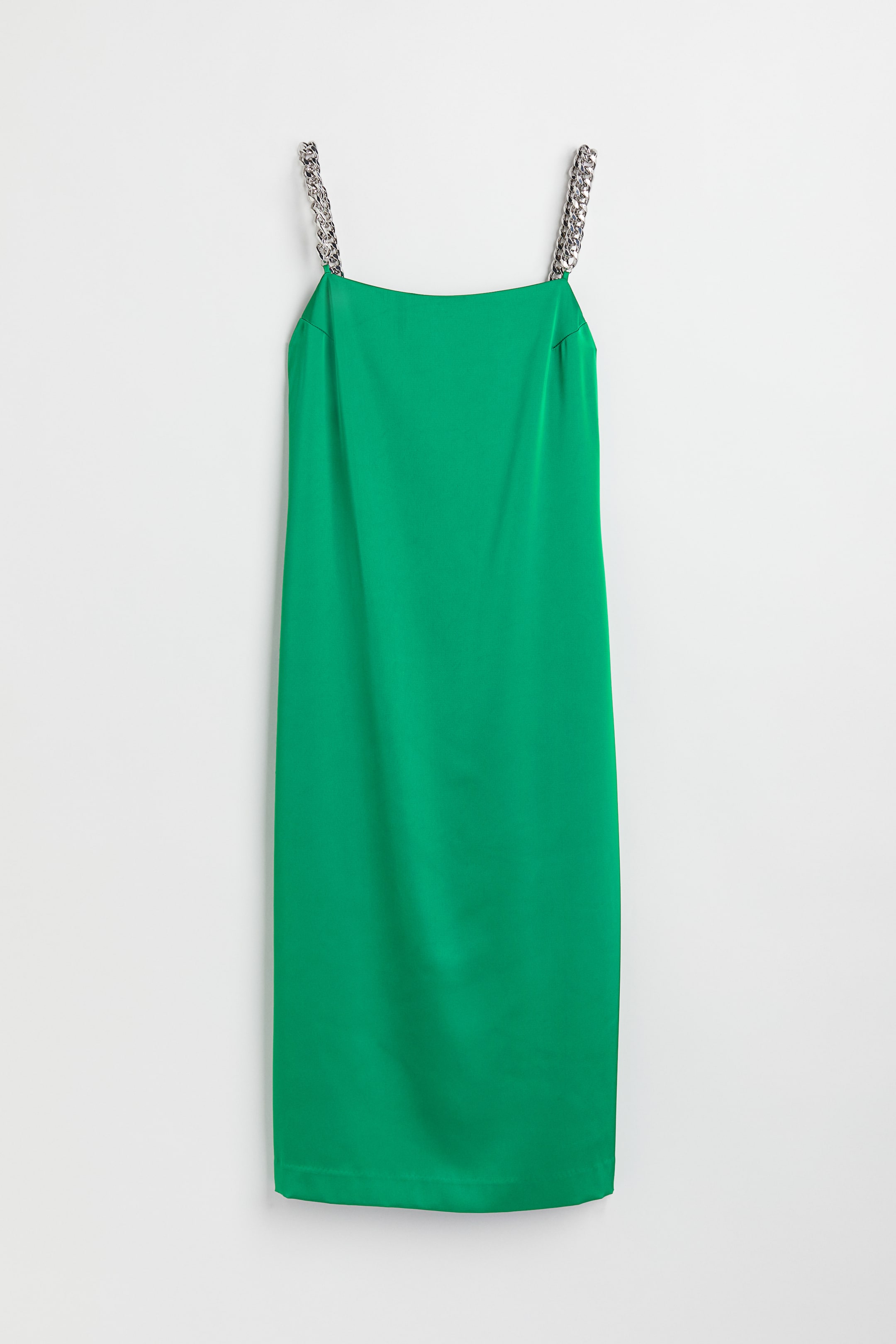 Slip Dress with Decorated Shoulder Straps - Square Neckline 