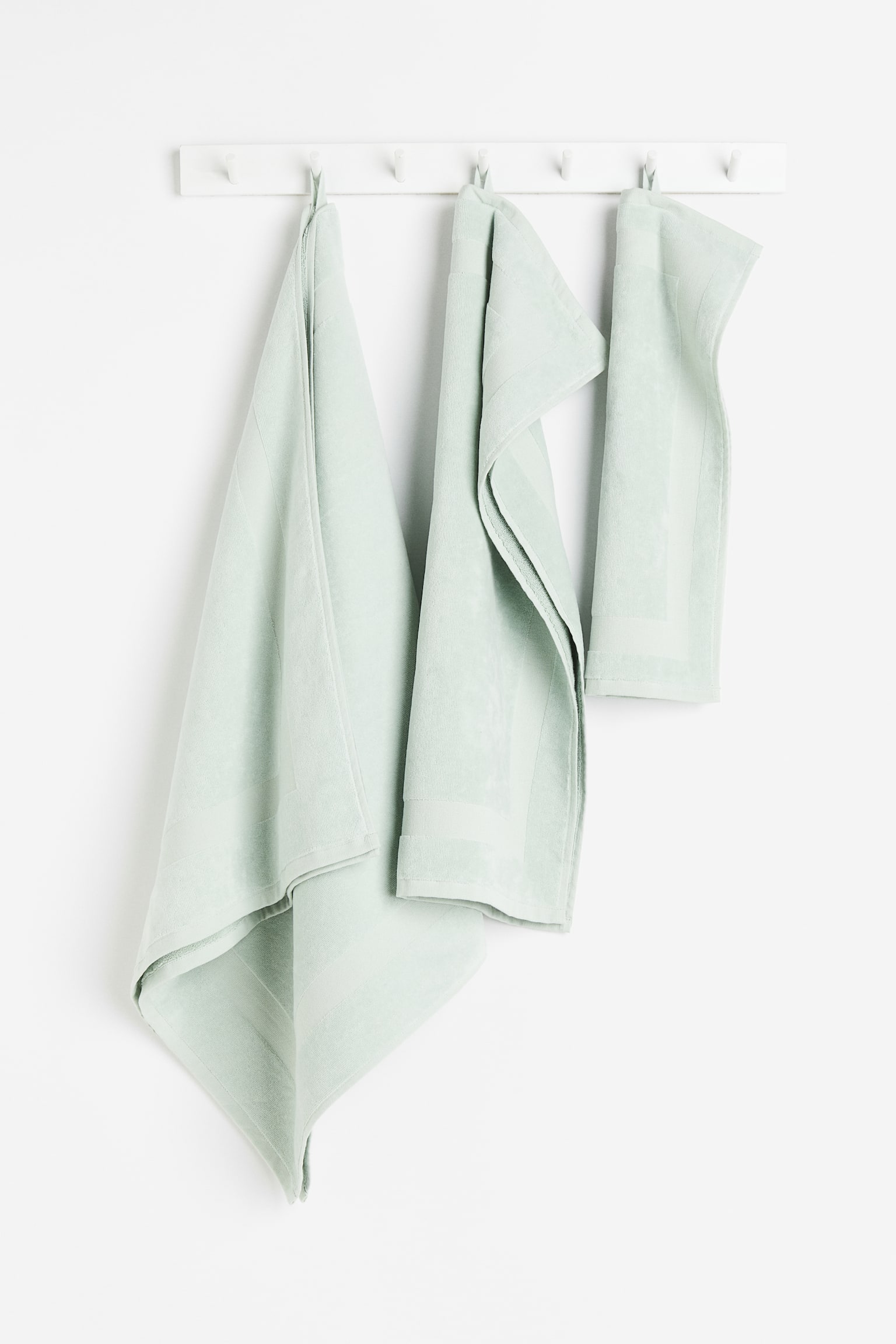 Velour guest towel - Light green/Light beige - 2