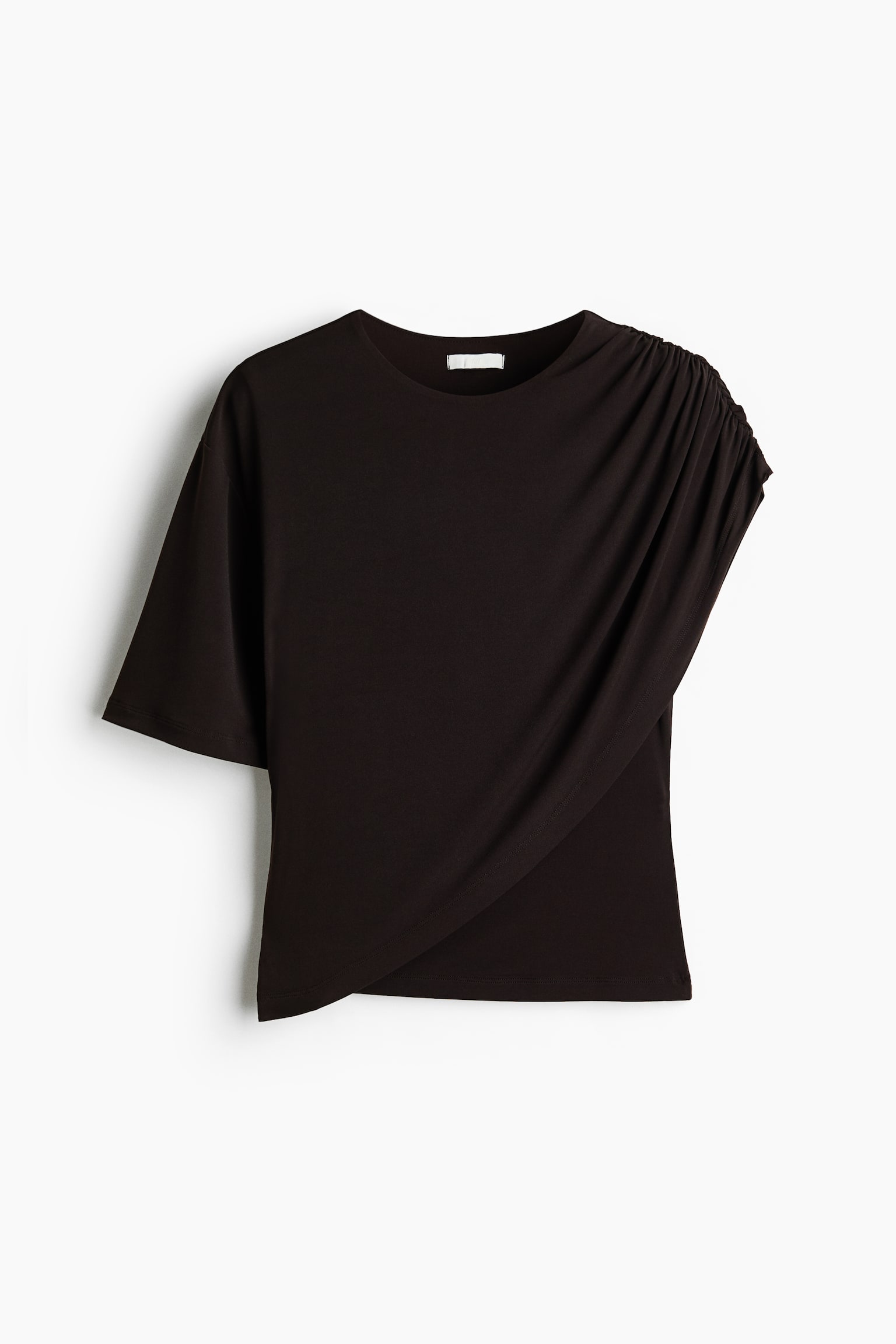 Top drappeggiato - Marrone scuro/Nero - 1
