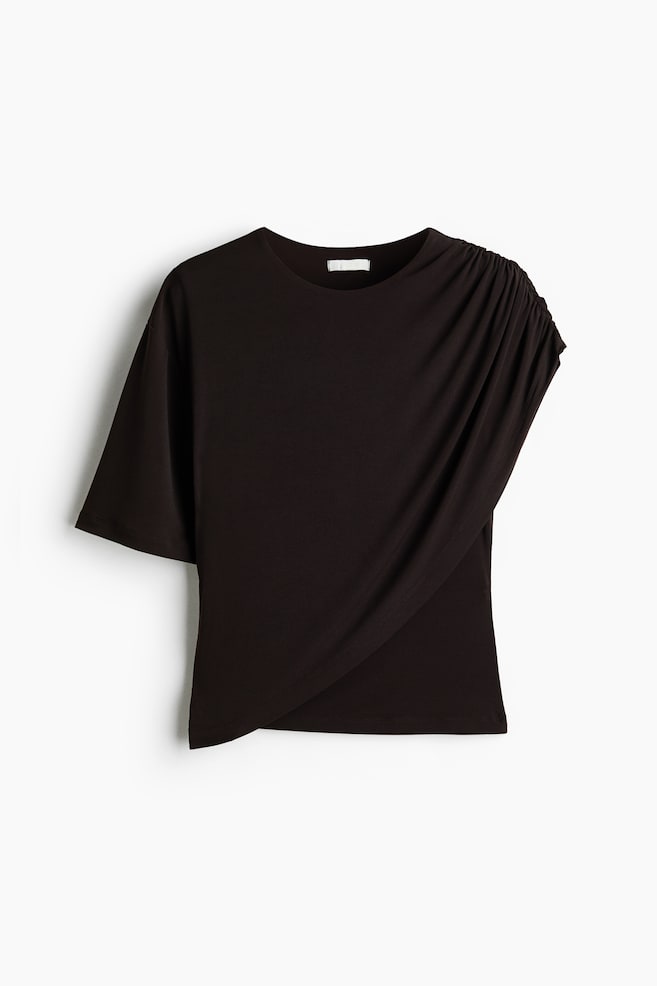 Draped top - Dark brown/Black - 1