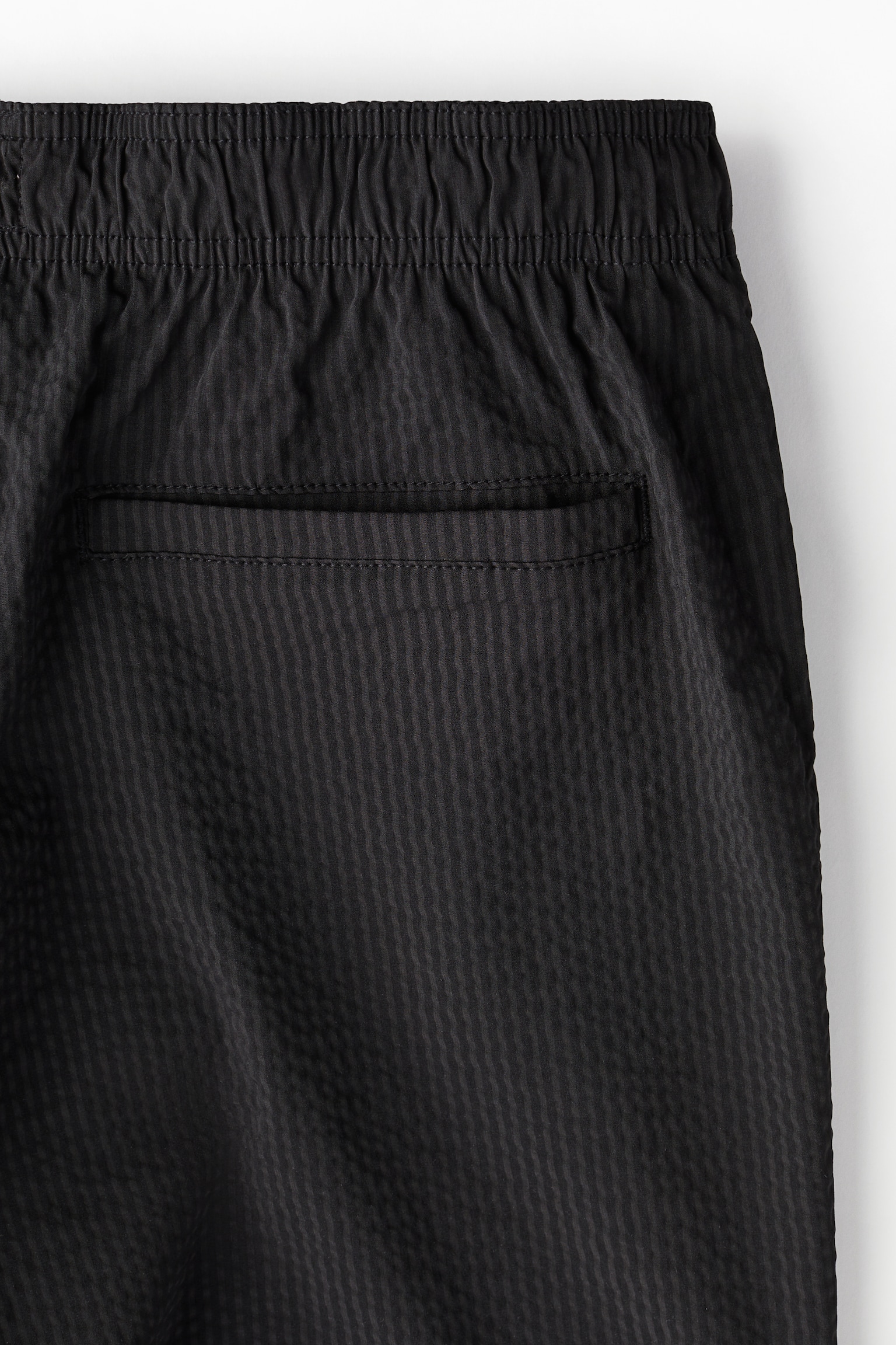 Seersucker swim shorts - Black/Light blue/Dark brown/Dark beige - 4