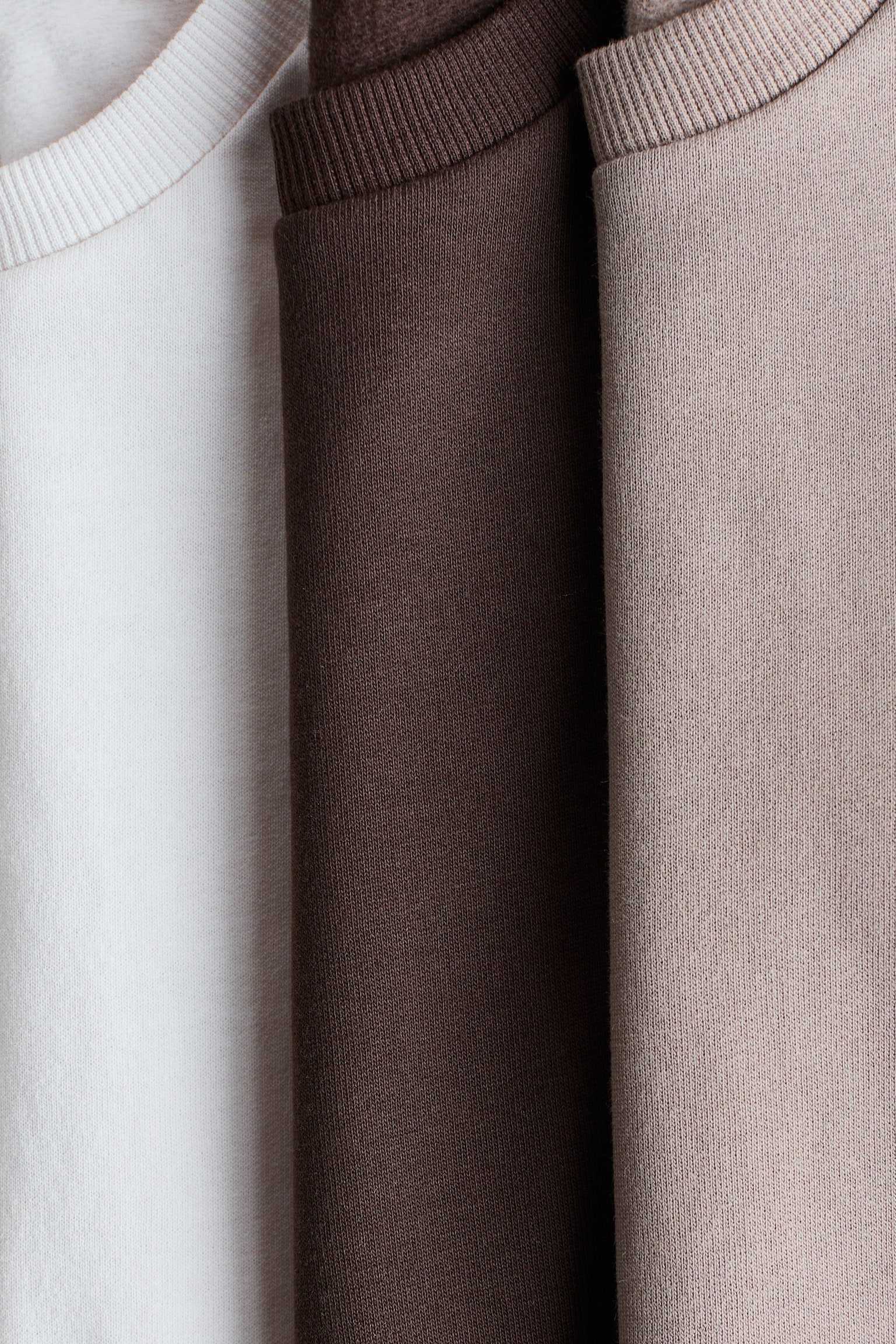 Felpe in cotone, 3 pz - Beige/marrone scuro/Beige/nero/Verde chiaro/grigio/Azzurro/grigio scuro/Verde polvere/blu scuro/Nero/marrone/Grigio chiaro mélange/nero - 2