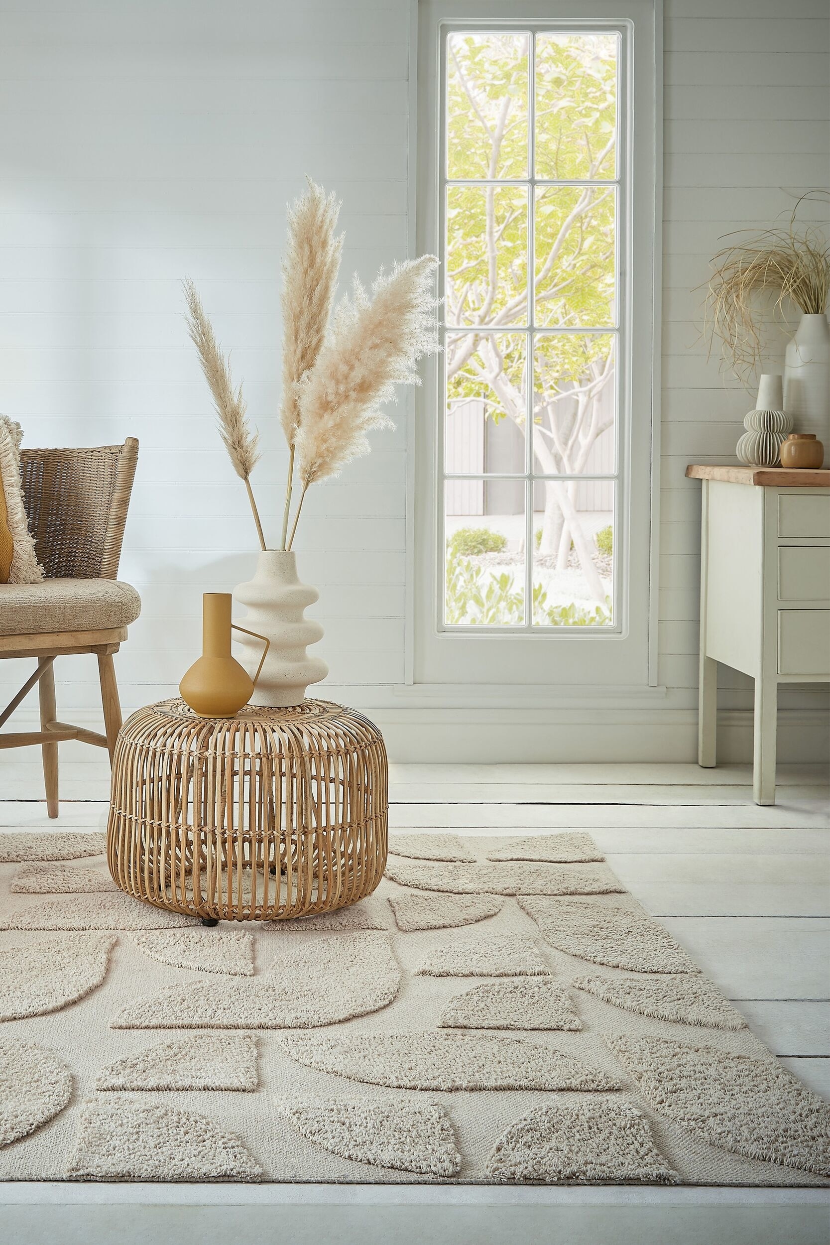 Ada Arch -matto Geometrisellä Kuviolla - Luonnonvärinen