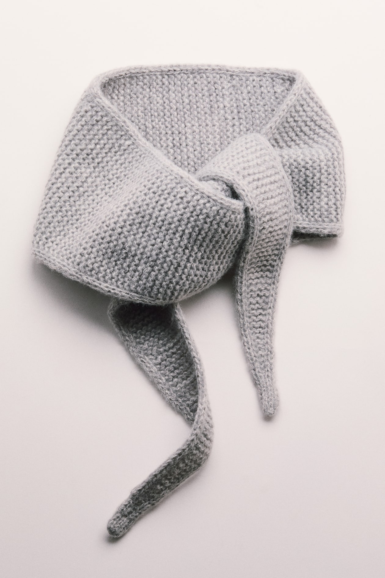 Women's Grey marl Garter-stitched scarf | H&M IN