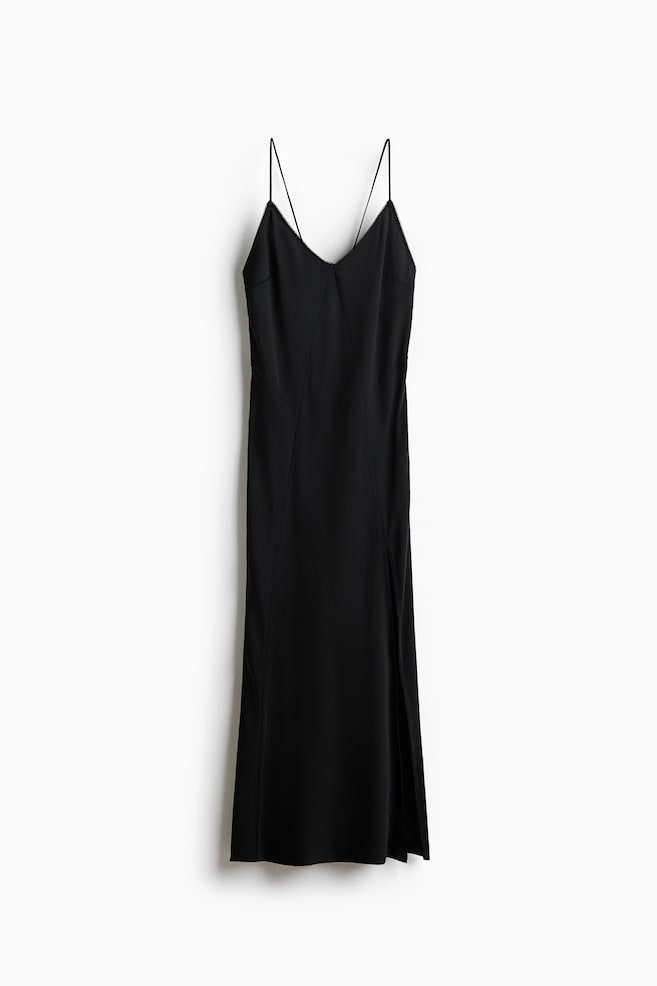 Open-Back Slip Dress - Black - 1