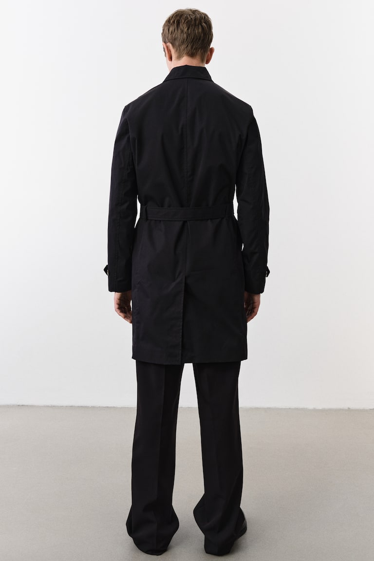 Regular Fit Trench coat Black Men H&M IN