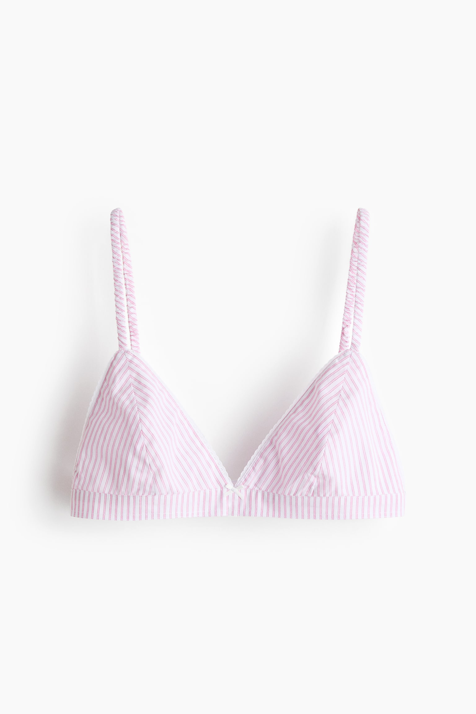 Top da pigiama a reggiseno in cotone - Rosa chiaro/righe