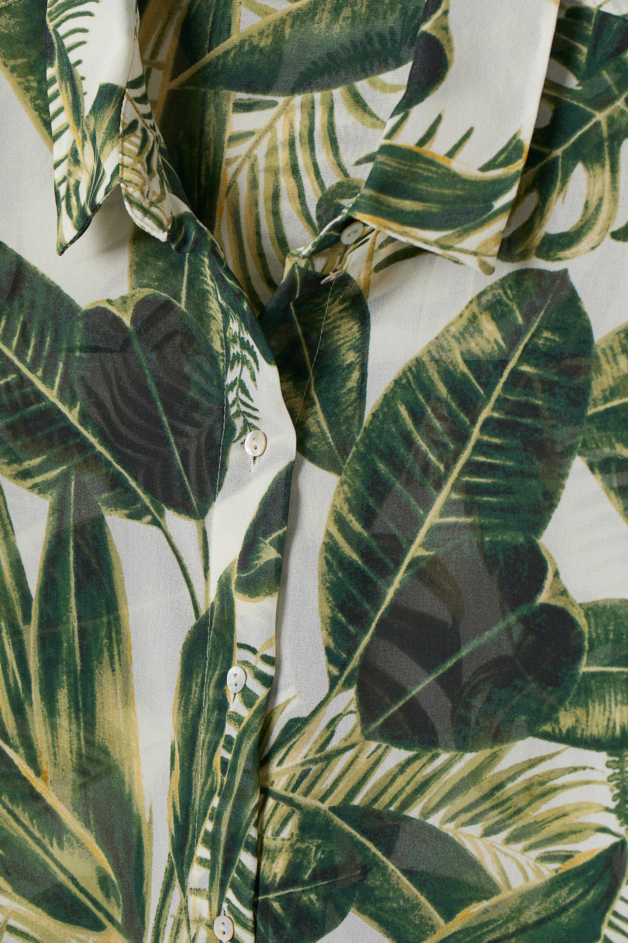 Agrandir l'image: Blouse sans manches - Vert/motif feuilles - FEMME | H&M FR 4