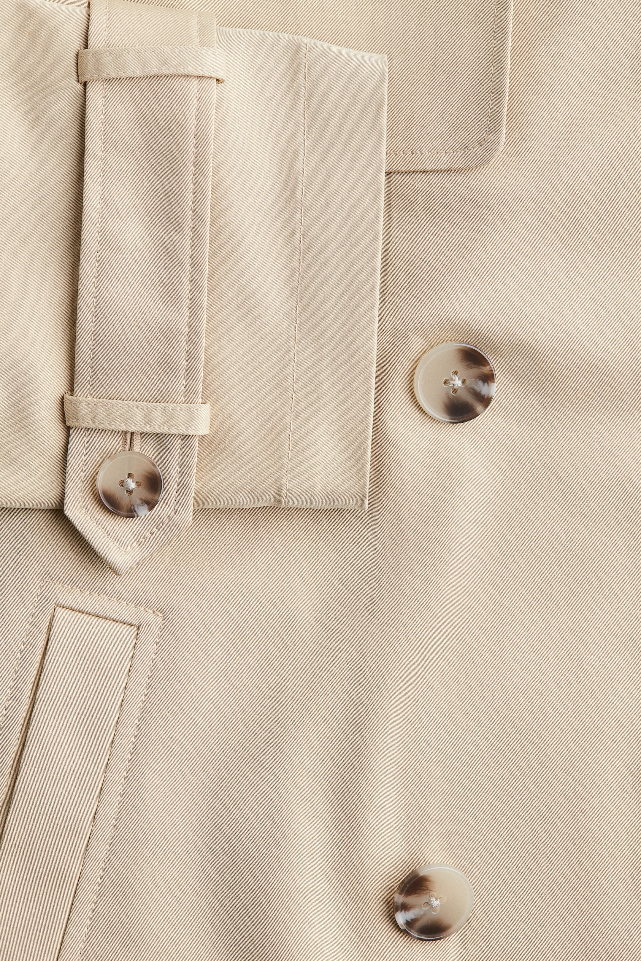 Short Twill Trench Coat