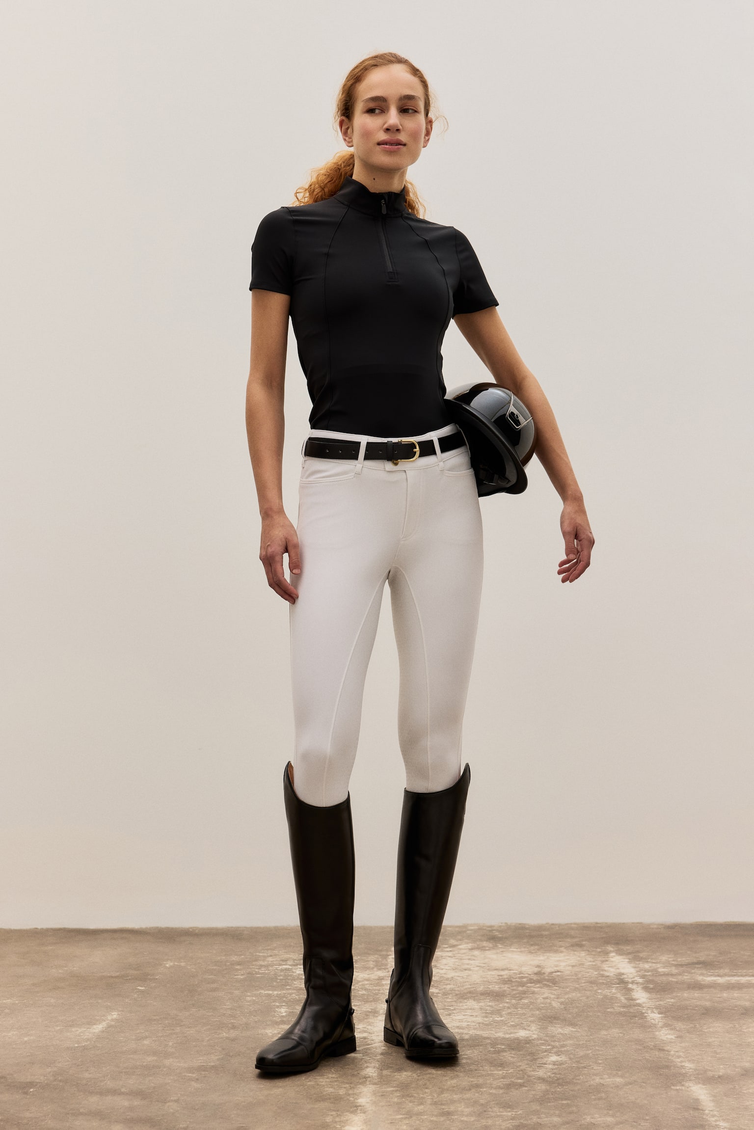 Zip-top sports top - Black/Brown - 5