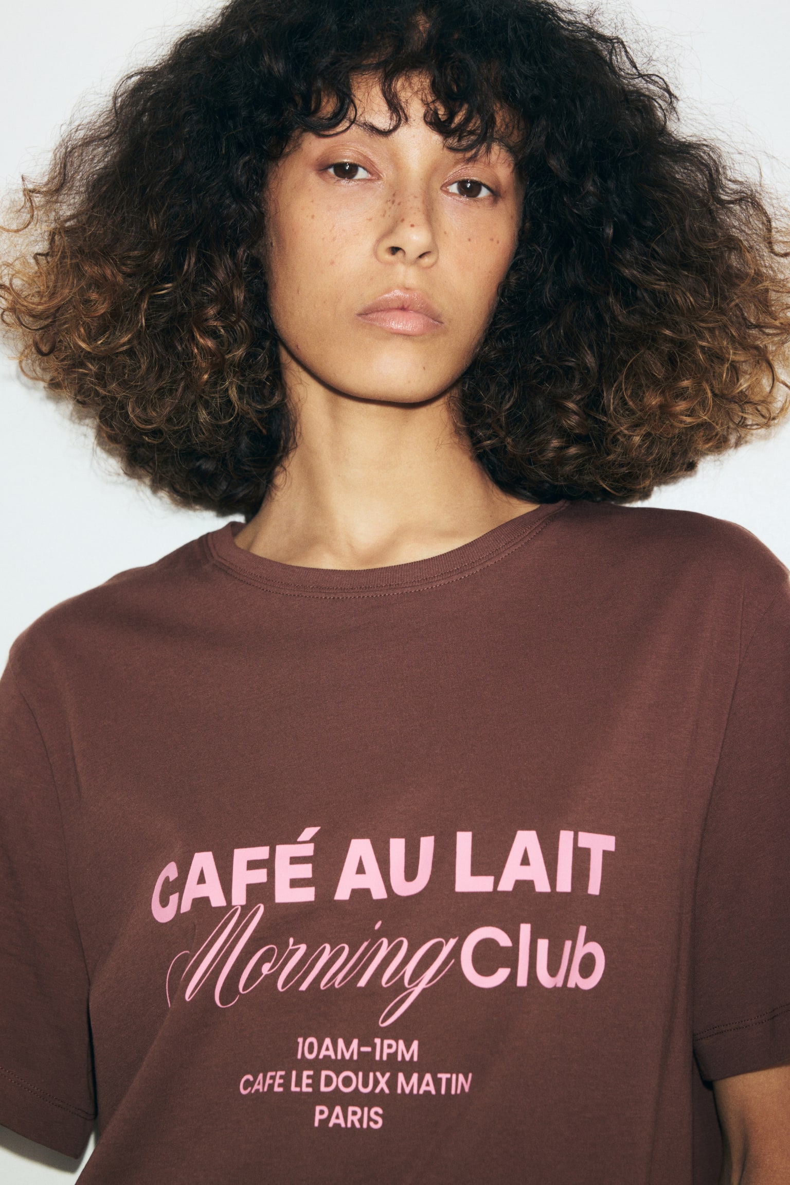 Женская футболка H&M Cotton, цвет: Коричневый — фото 6