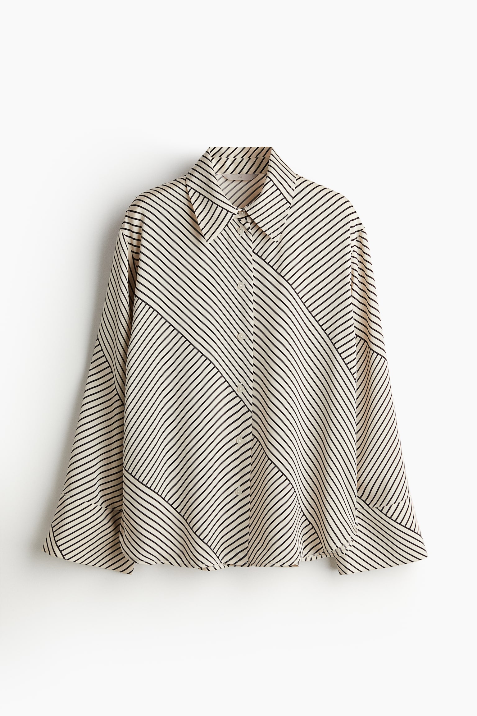 Pattern Satin Shirt - Cream/Stripe/Burgundy/Pattern - 2