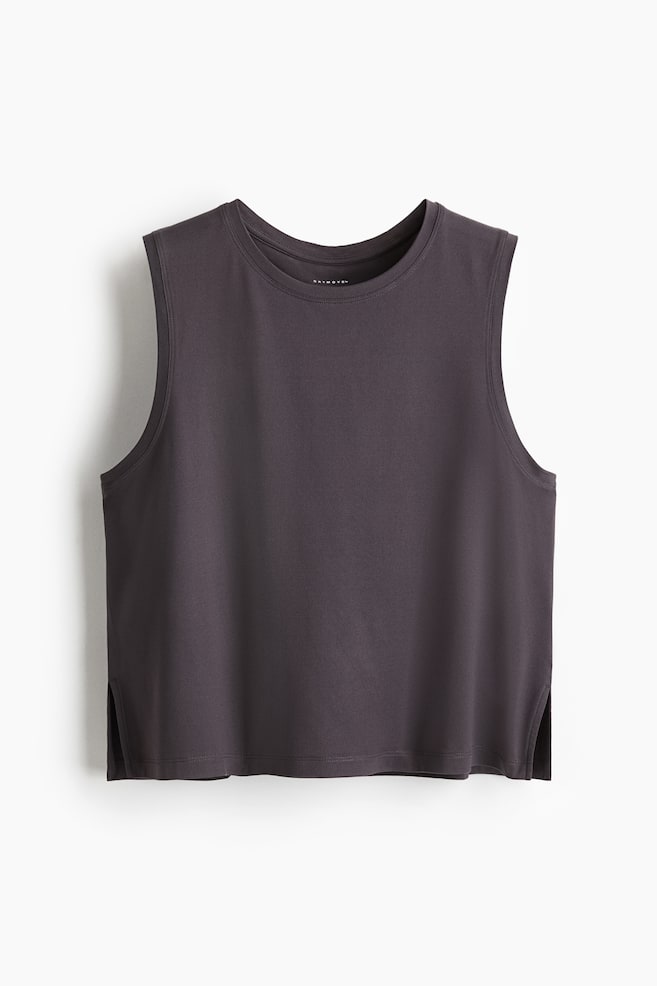 Boxy-style sports vest top with DryMove™ - Truffle grey/Dark clay grey/Black/Chocolate plum/Pastel pink/White/Warm grey - 1