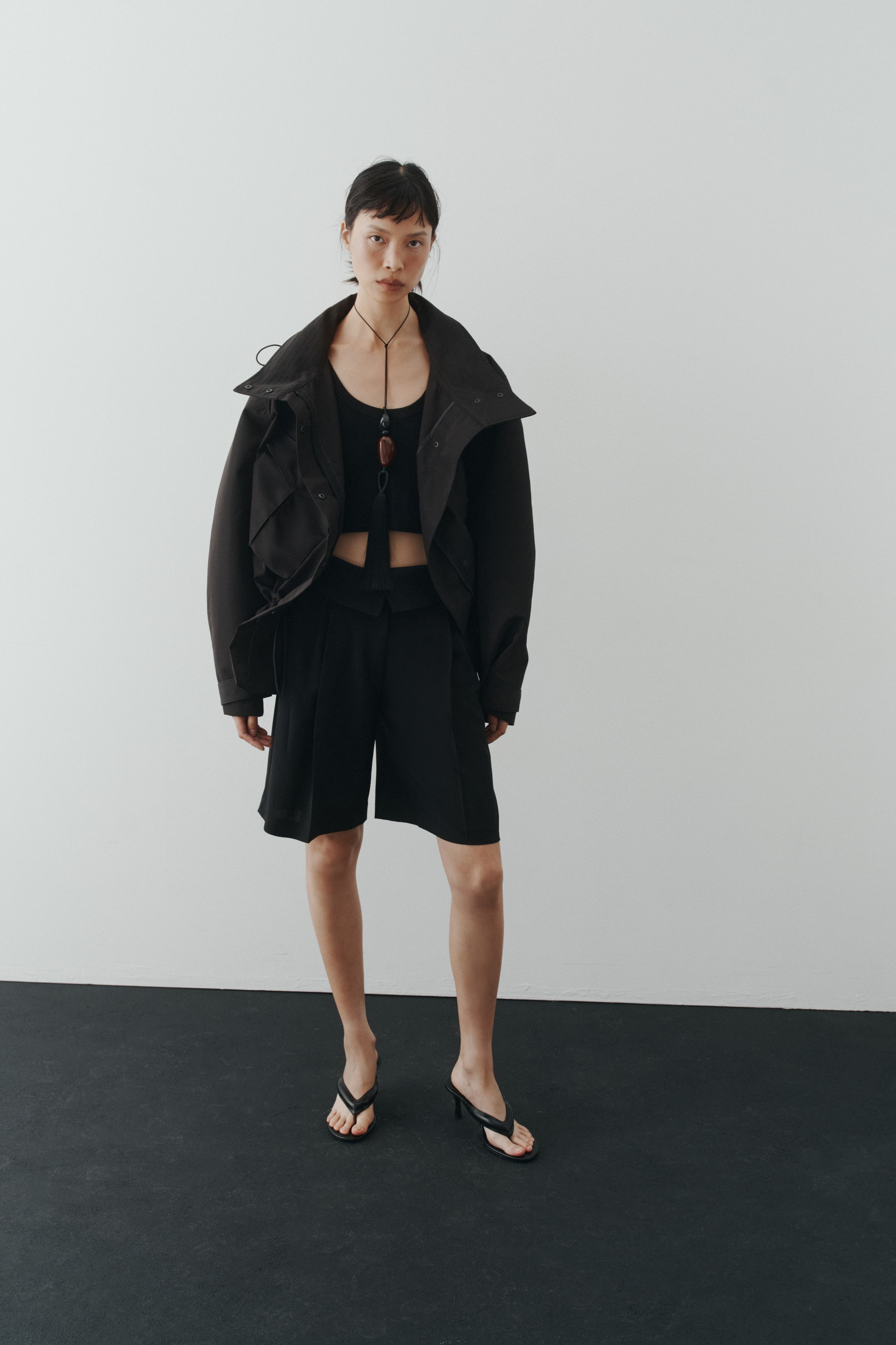 Foldover-Waist Bermuda Shorts