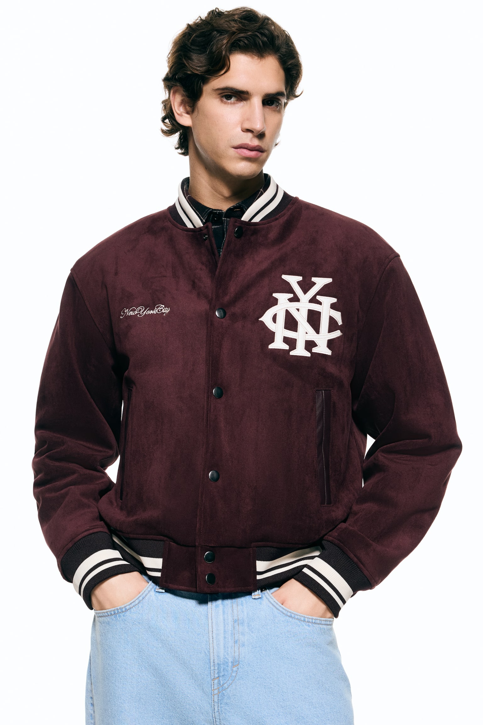 Baseball jacket - Burgundy/NYC/Light brown/NYC - 7