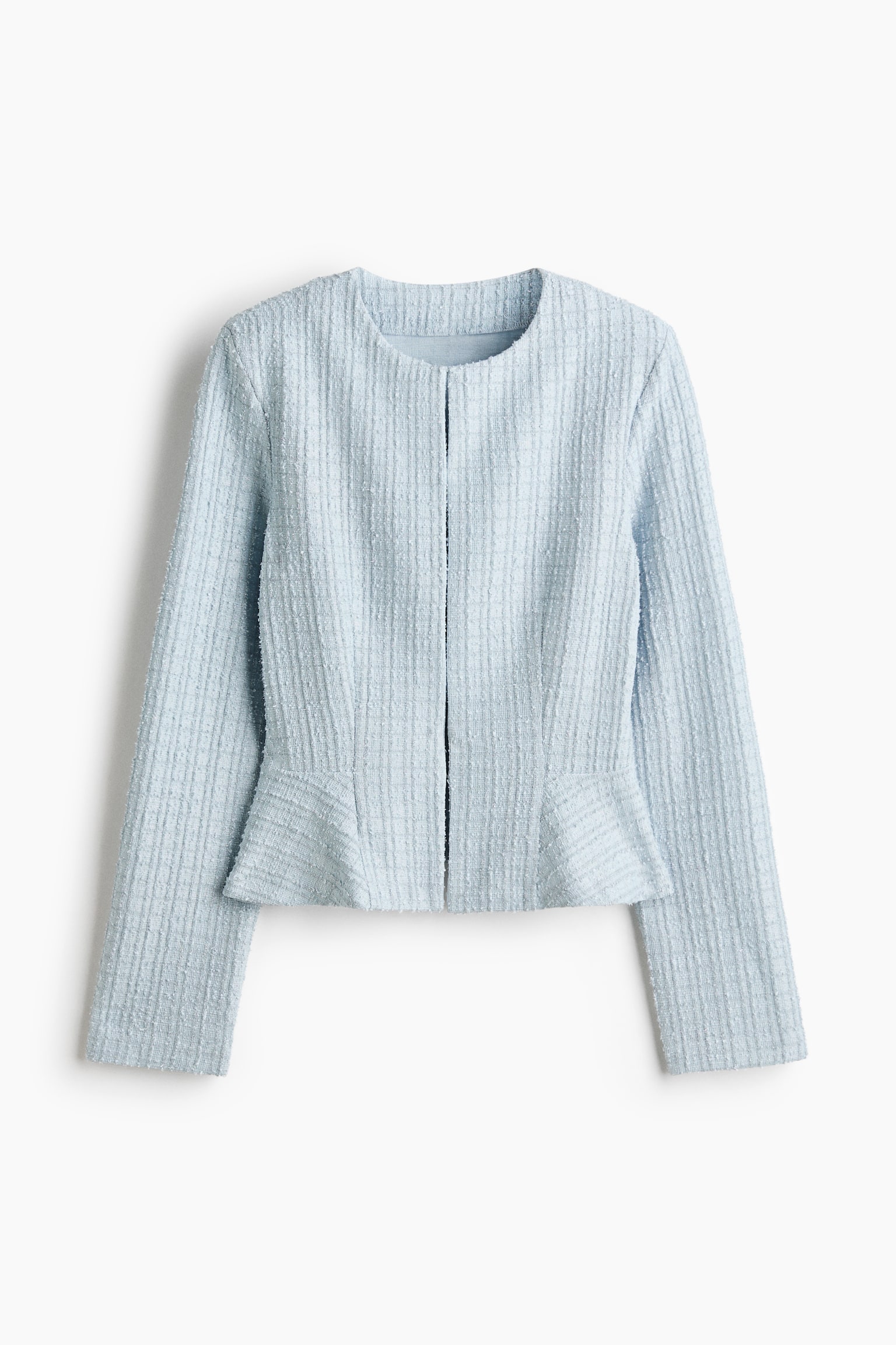 Bouclé jersey peplum jacket