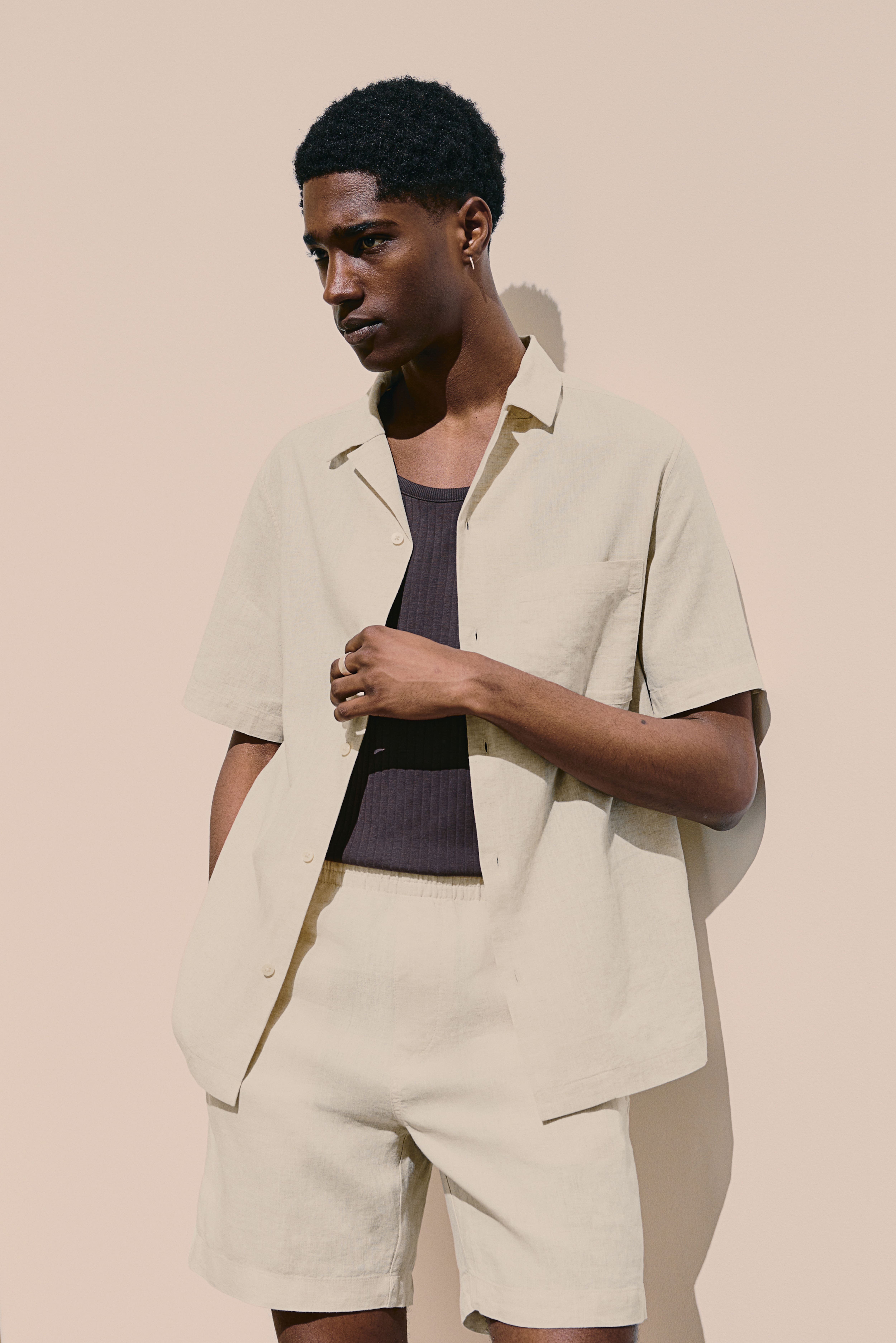 Short Sleeve Linen Shirts | Linen Button Down Shirts | H&M US