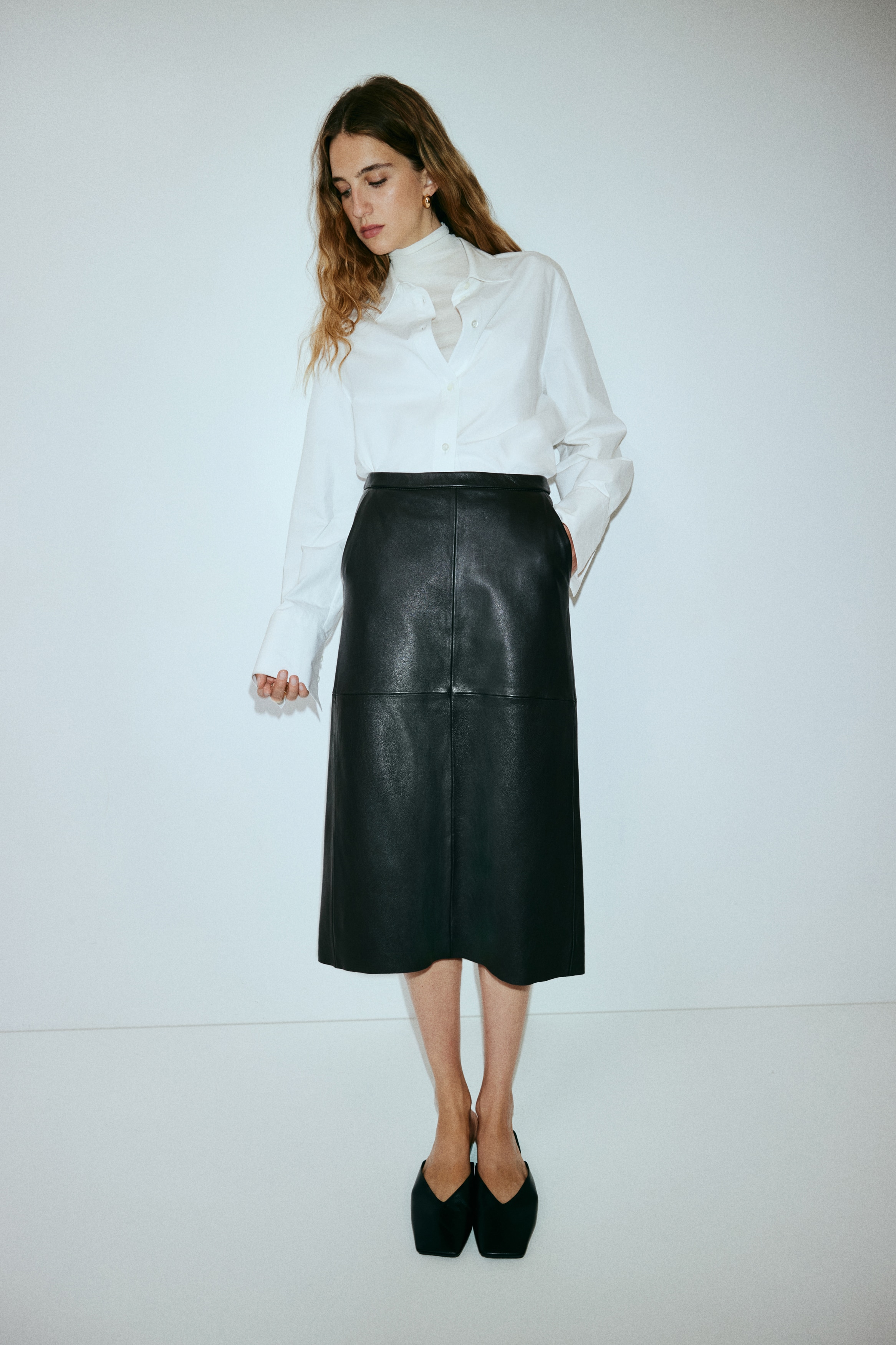 エルメス　レザースカート レザーペンシルスカート - ダークブラウン - レディース | H&M JP