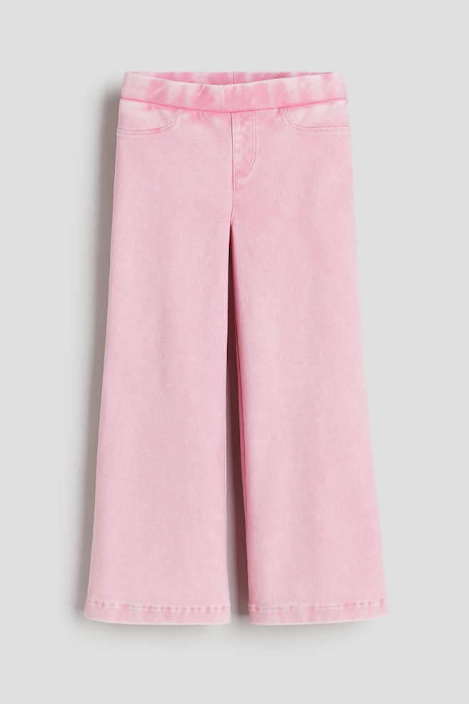 Wide denim-look trousers - Light pink/Light denim blue/Washed denim grey - 1