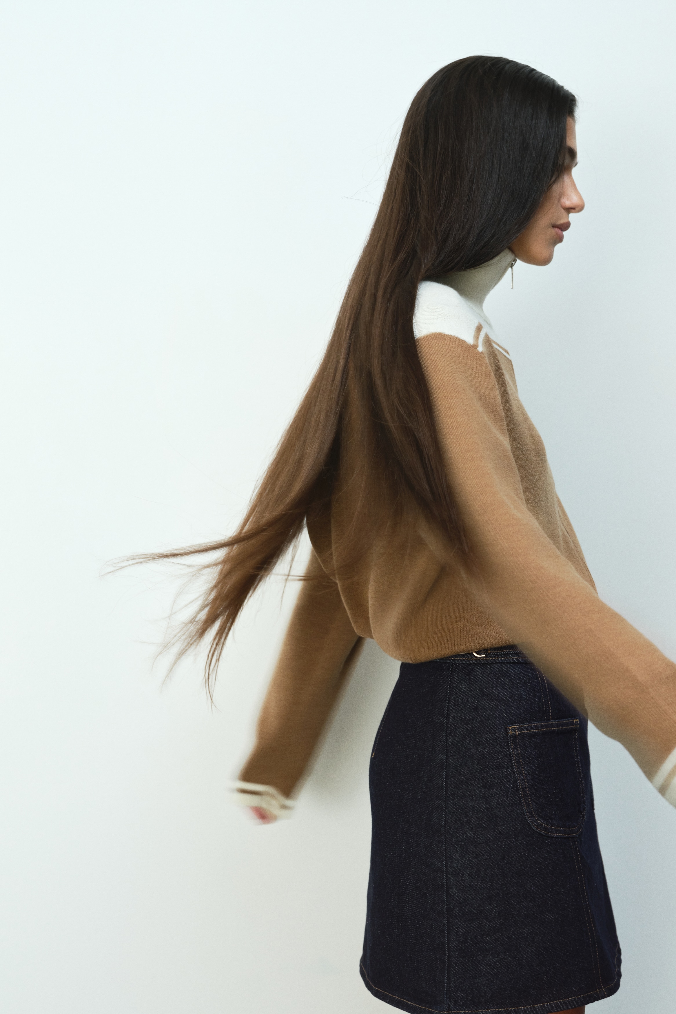 A-line denim skirt