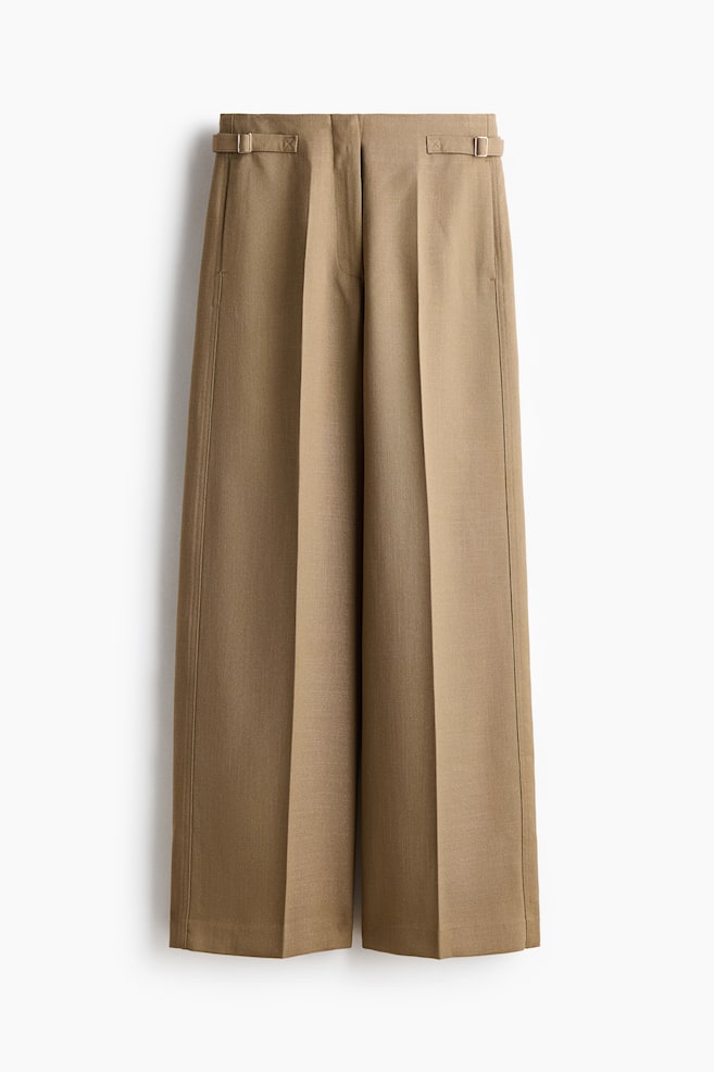 Wide-Leg Dress Pants - Light khaki green/Dark brown/Cream/Black - 1